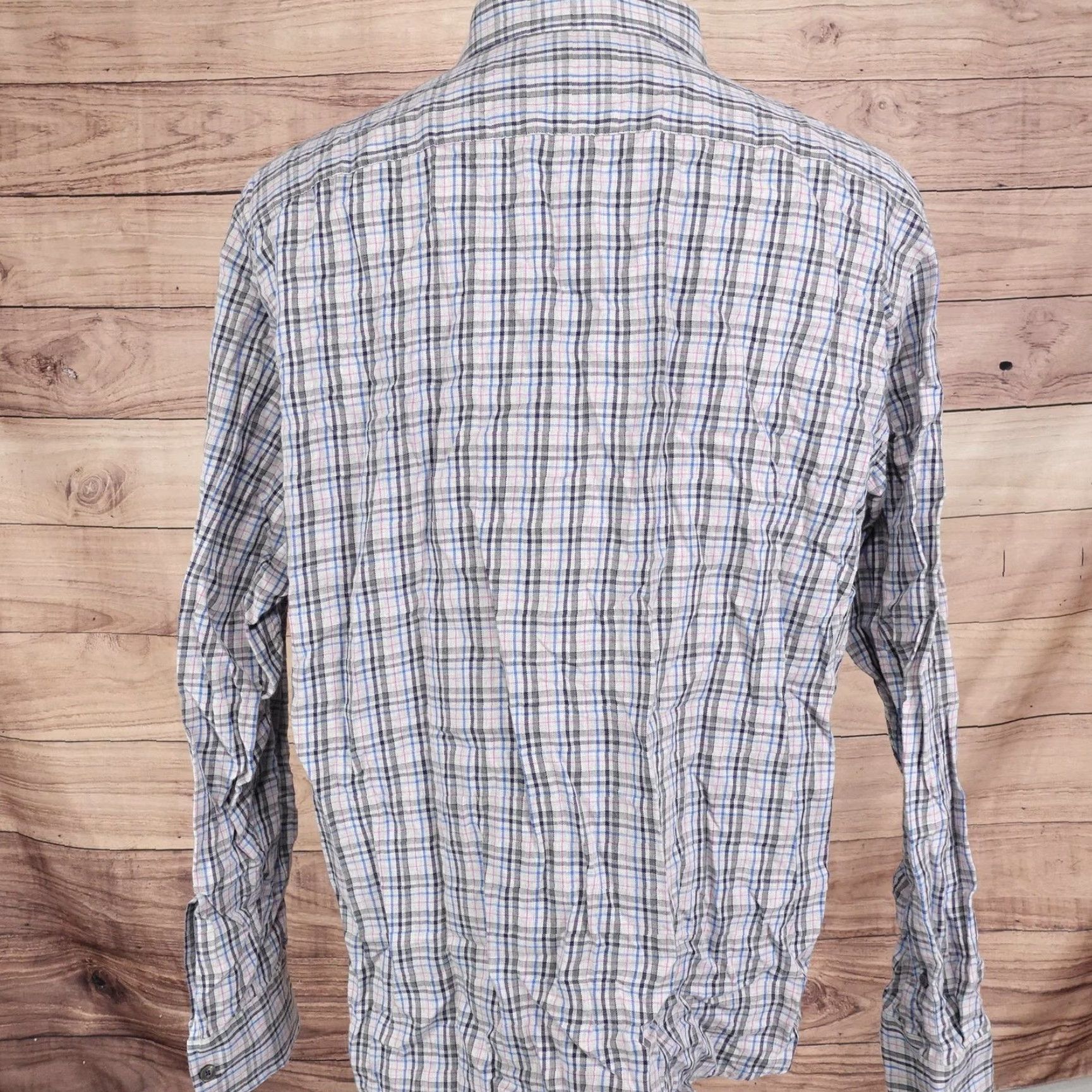 UNTUCKit UNTUCKit Shirt Mens XL Gray Plaid Long Sleeve Button-Down 100% Cotton Casual Mens XL Plaid Shirt Size US XL / EU 56 / 4 - 5 Thumbnail