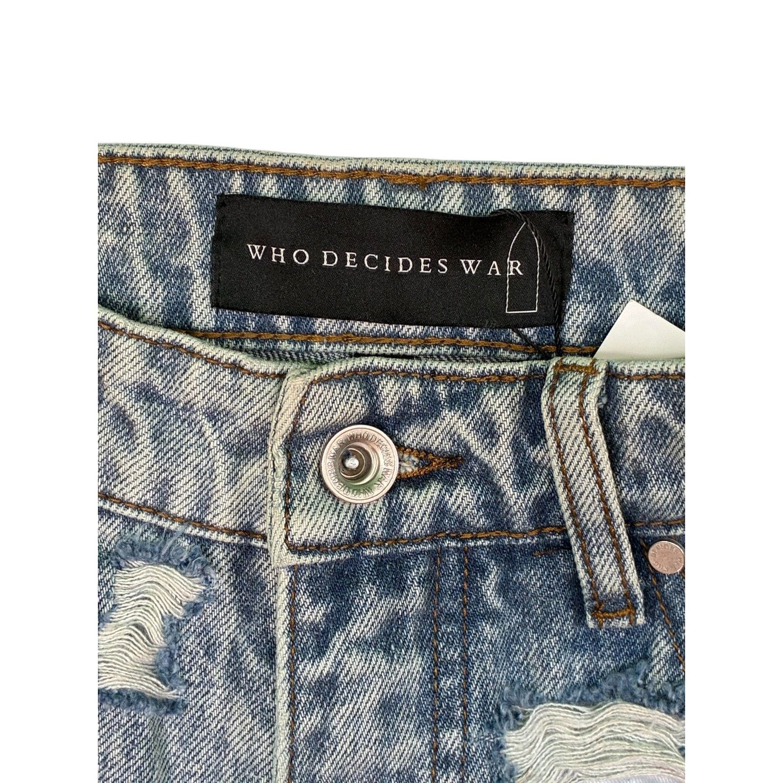 Who Decides War WDW Light Wash Ultra Flare Scripture Denim Size US 30 / EU 46 - 3 Thumbnail