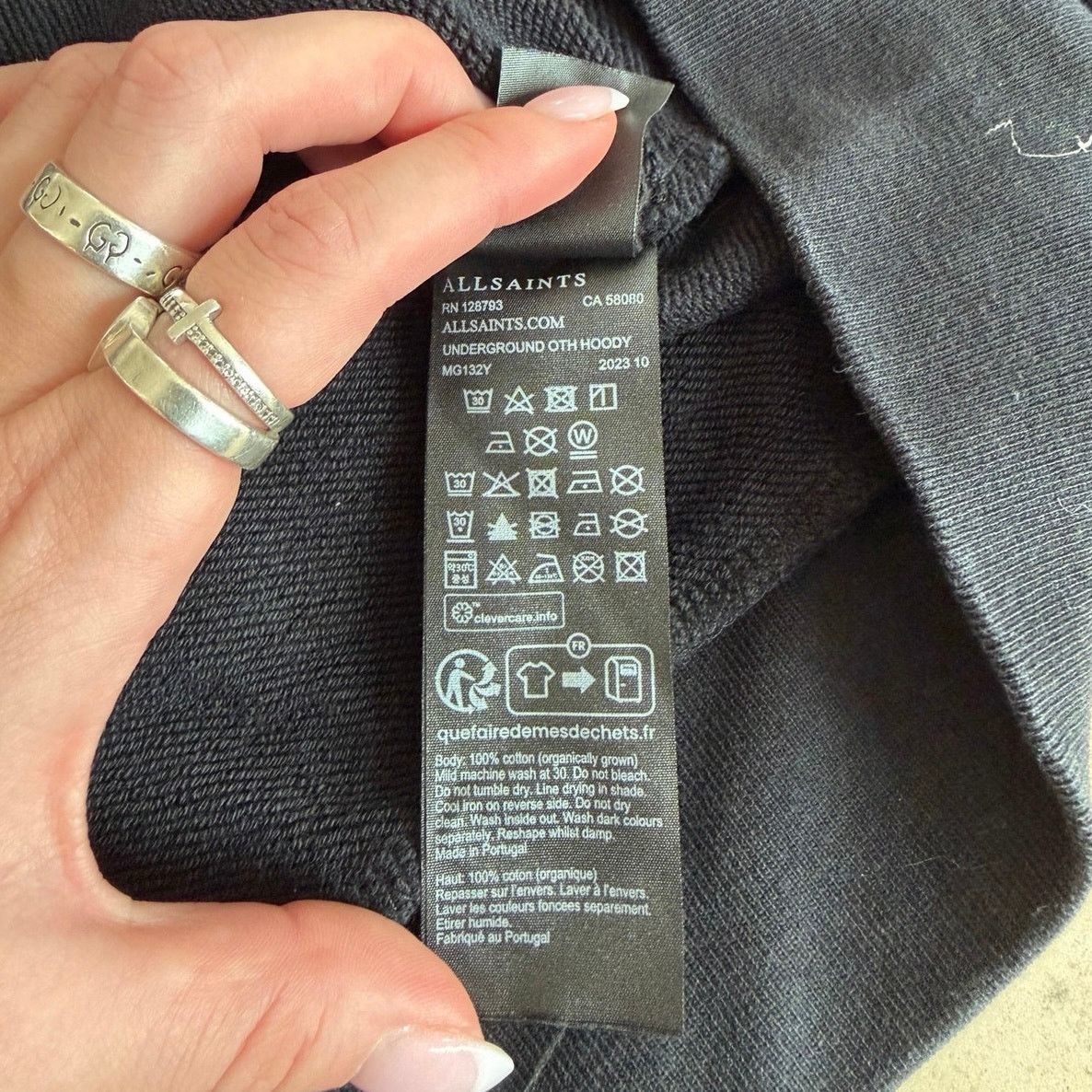Allsaints AllSaints Black Hoodie XL Logo Tokyo London Pullover Size US XL / EU 56 / 4 - 6 Thumbnail