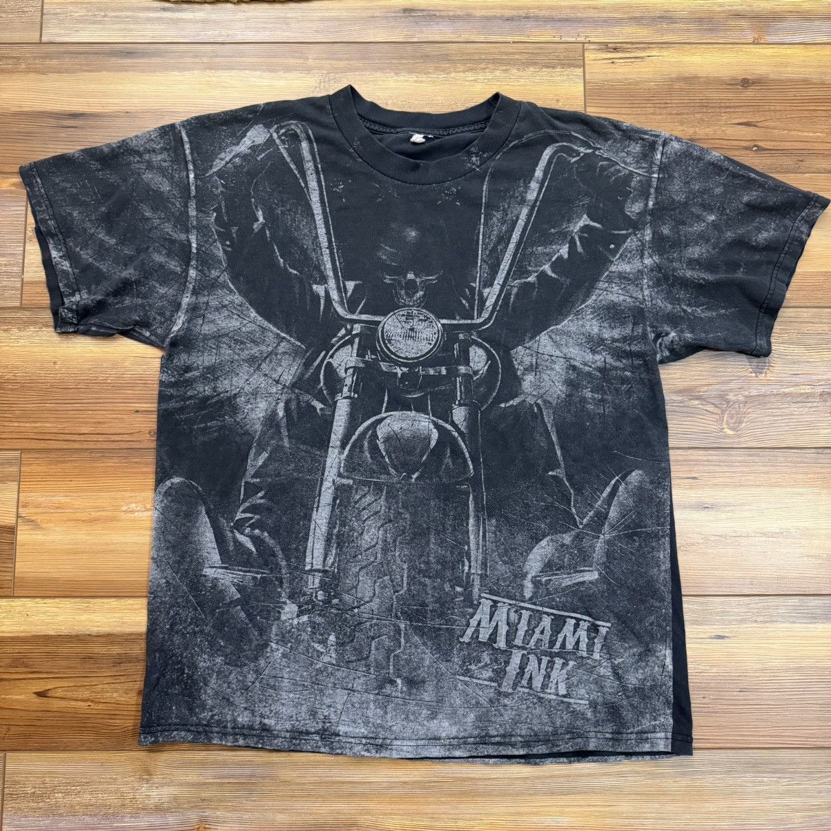 Other Black Motorcycle Skull Y2K AOP Miami Ink Grunge Punk Shirt Size US L / EU 52-54 / 3 - 1 Thumbnail