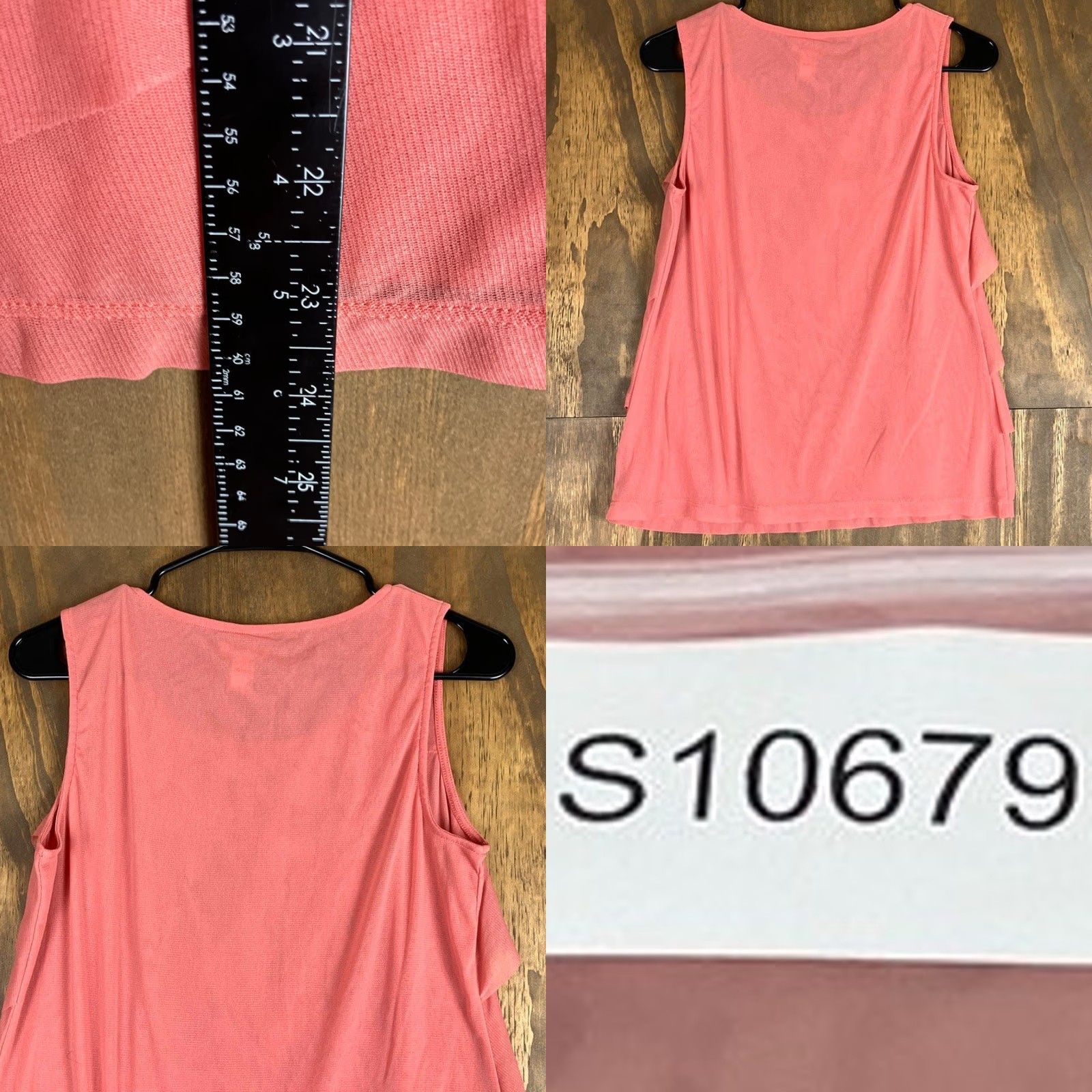 Vintage Chicos Blouse Womens Pink Sleeveless Ruffle Front Lightweight Sheer M Size M / US 6-8 / IT 42-44 - 8 Thumbnail
