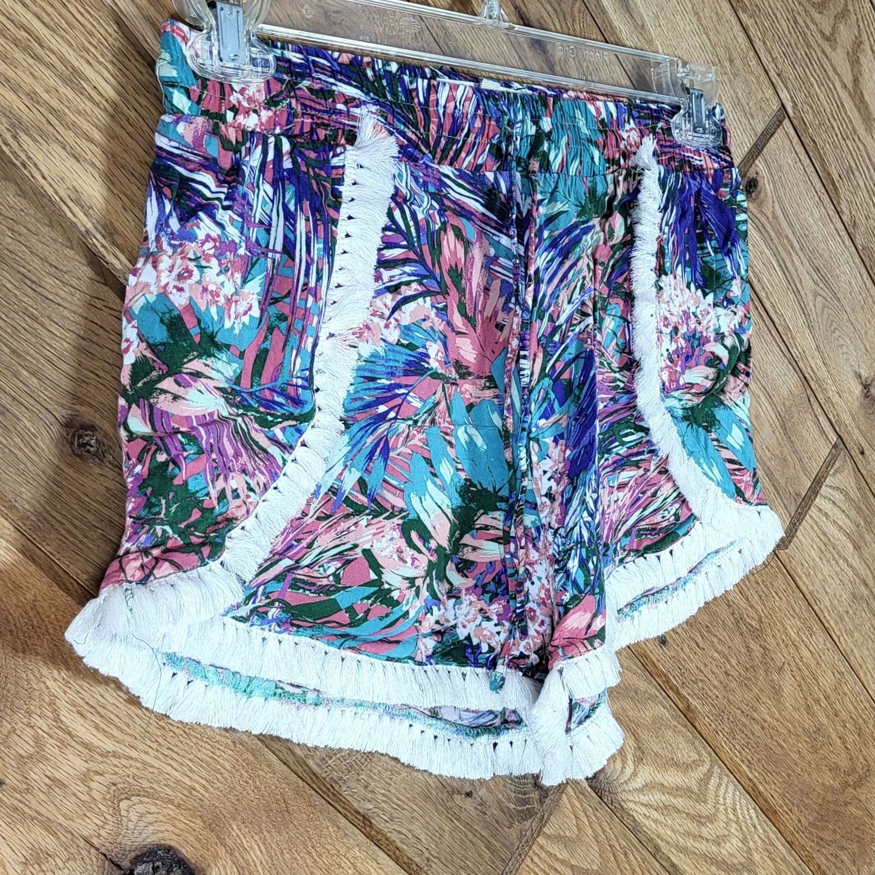 Vintage Hot Kiss Tropical Print Rayon Shorts Womens Size L Size 36" / US 14 / IT 50 - 2 Thumbnail