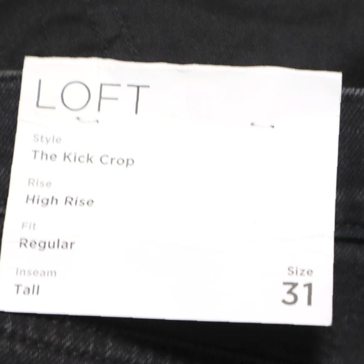 Loft Loft Jeans The Kick Crop Tall Cotton Denim Black Women's 31 Slim Inseam 30in 32 Waist Regular 5% Stretch Shirt Pants Casual Size 24" / US 00 / IT 34 - 5 Thumbnail