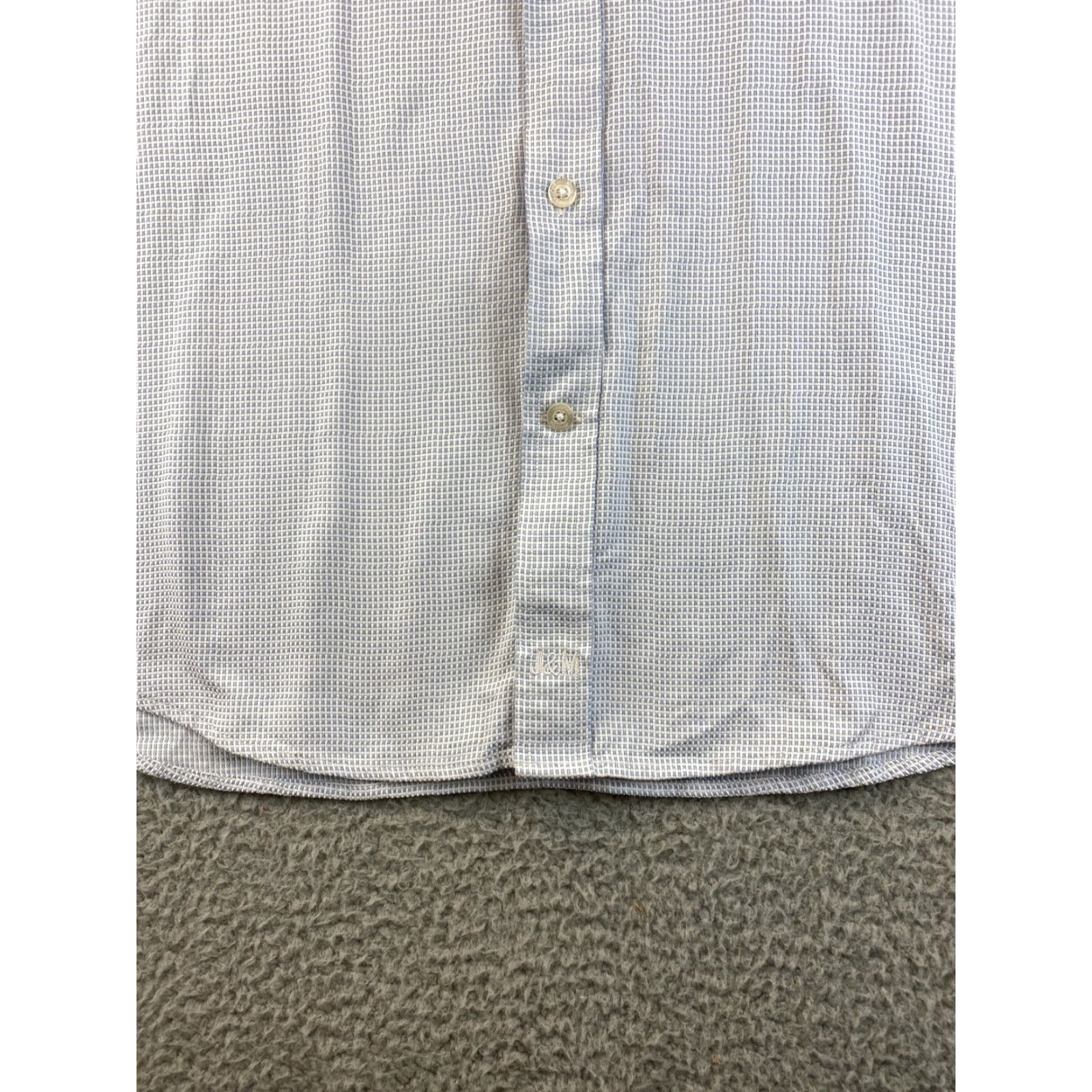 Johnston & Murphy Johnston & Murphy Dress Shirt Men L Long Sleeve Cotton 83-53 Blue Regular Breathable 90s? Size 42R - 2 Thumbnail
