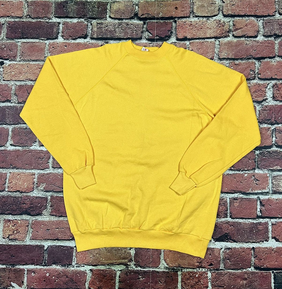 Vintage Vintage Blank JE Morgan Sweatshirt 80s Crewneck Yellow NEW Size US XXL / EU 58 / 5 - 1 Thumbnail