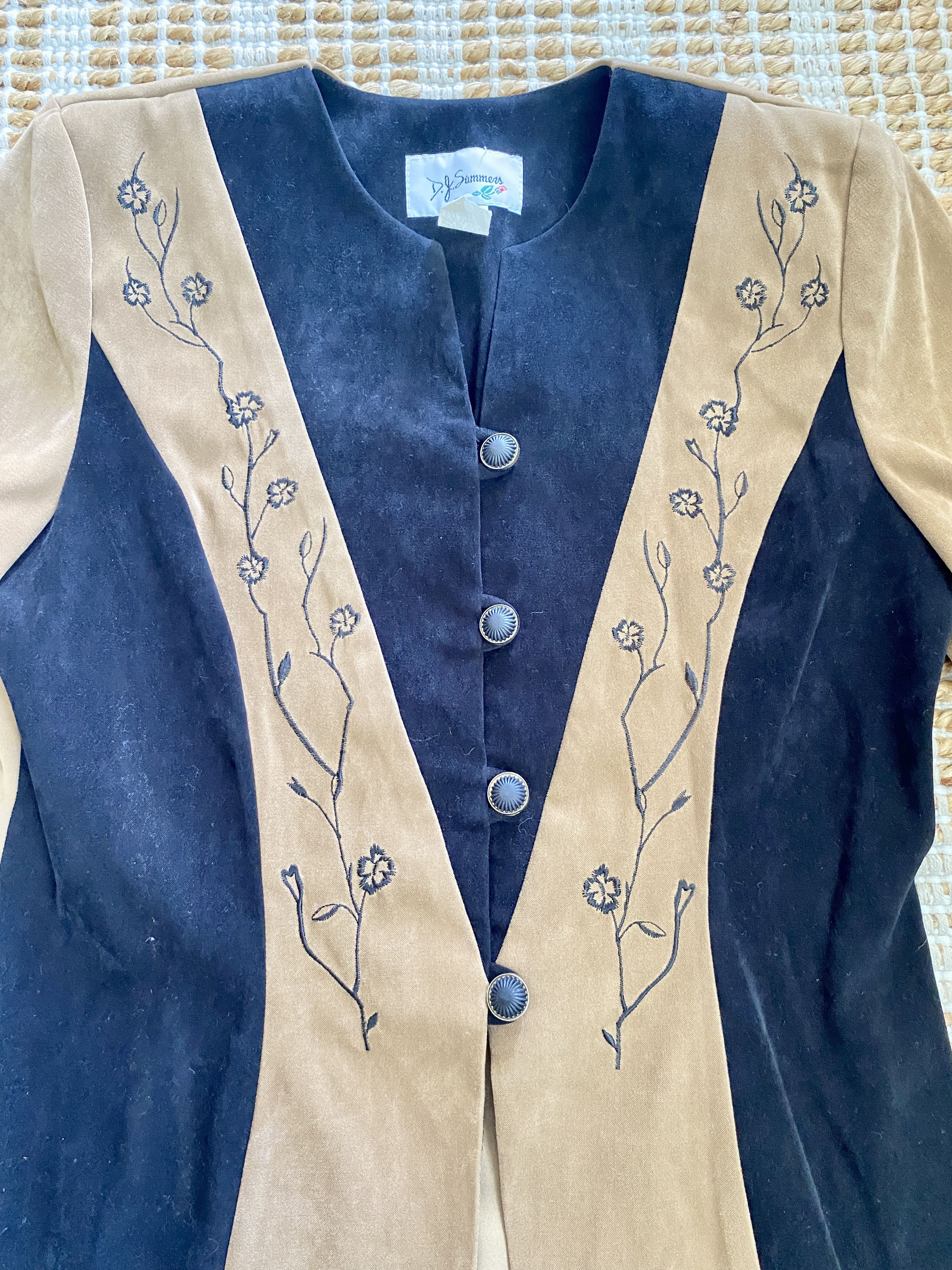 Vintage Vintage 80s D.J. Summers Faux Suede Long Blazer Size M / US 6-8 / IT 42-44 - 7 Thumbnail