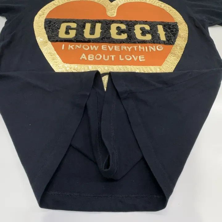 Gucci Gucci Heart Logo Sequin T-Shirt for Women-2507 Size XS / US 0-2 / IT 36-38 - 4 Thumbnail