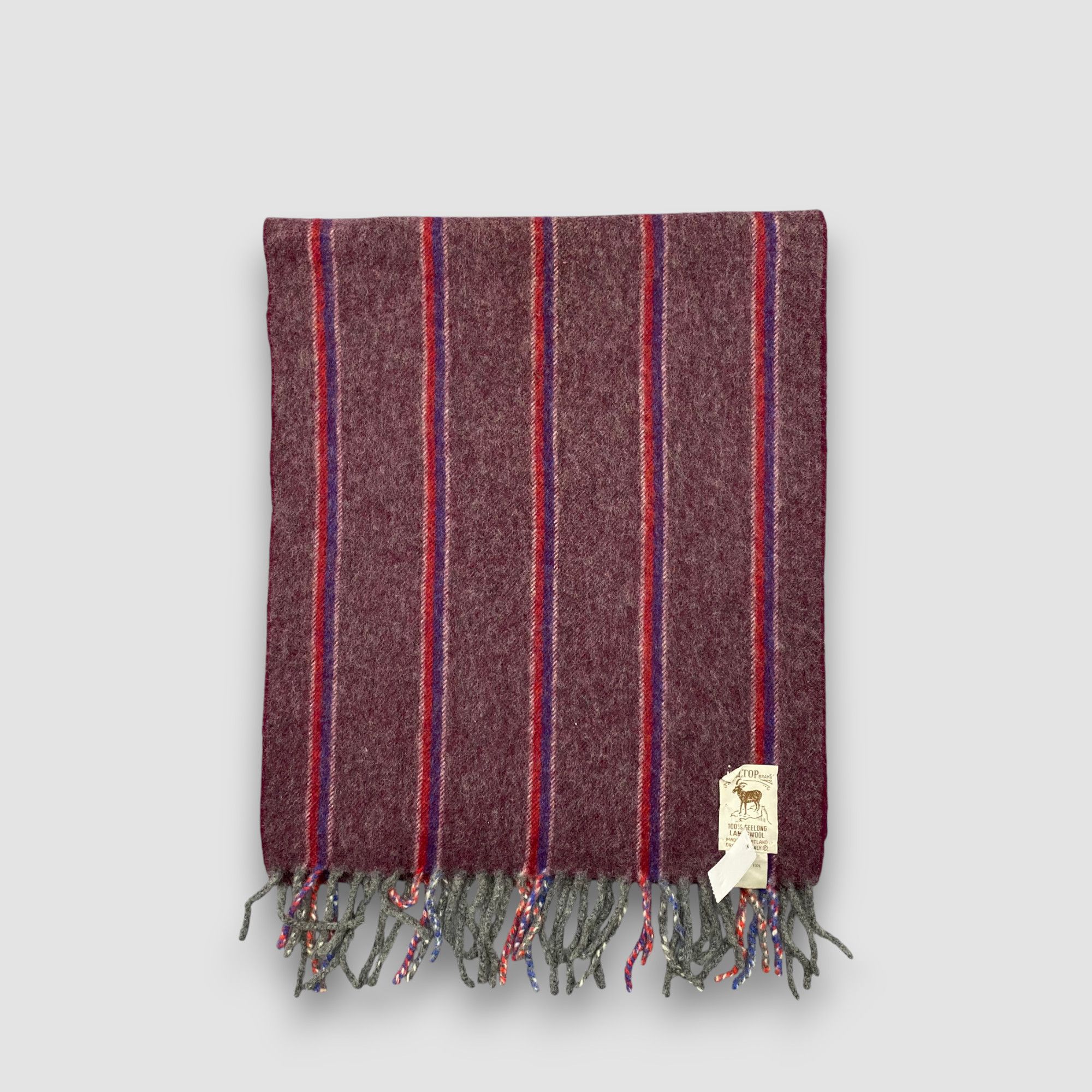 Japanese Brand Vintage Hilltop Scarf Muffler Wool Winter Fringe Scarves Size ONE SIZE - 2 Thumbnail