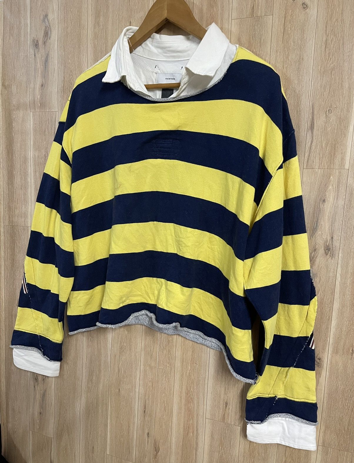 Facetasm Paneled Rugby Shirt Reconstructed XL