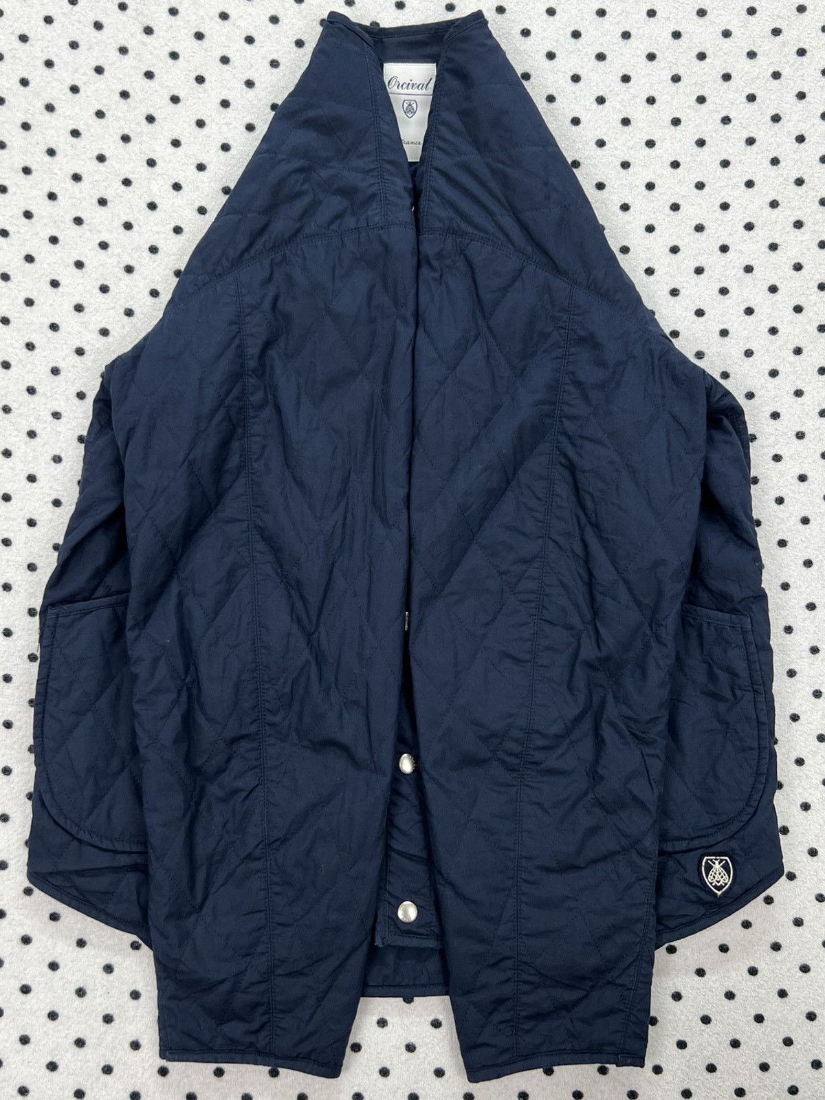 Orcival Orcival Navy Quilted Collarless Jacket Size XS / US 0-2 / IT 36-38 - 5 Thumbnail