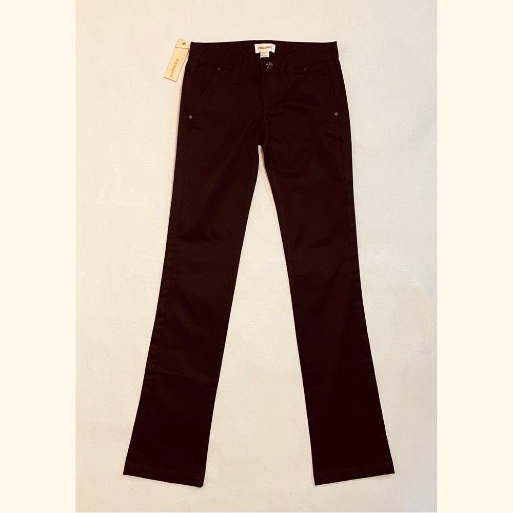 Diesel NWT New Diesel Straight Leg Cotton Brown Pants Size 24 Size 24" / US 00 / IT 34 - 2 Thumbnail