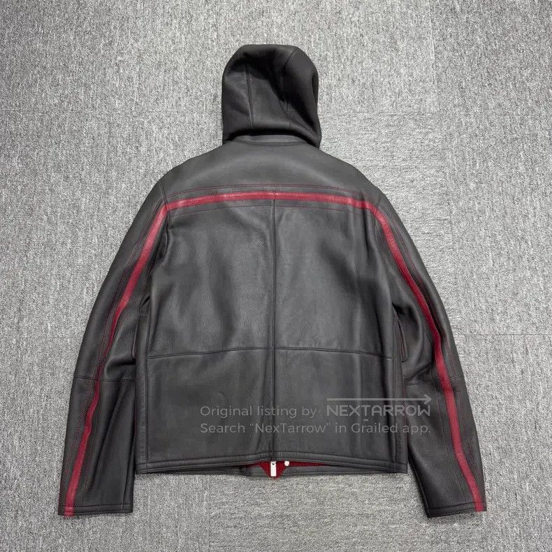 Hermes Hermes Black and Red Leather and Fur Integrated Coat Size US S / EU 44-46 / 1 - 5 Thumbnail