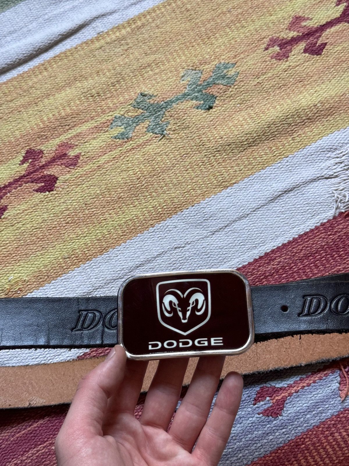Genuine Leather Vintage 90’s Dodge y2k Genuine Leather Buckle Down Belt Size ONE SIZE - 2 Thumbnail