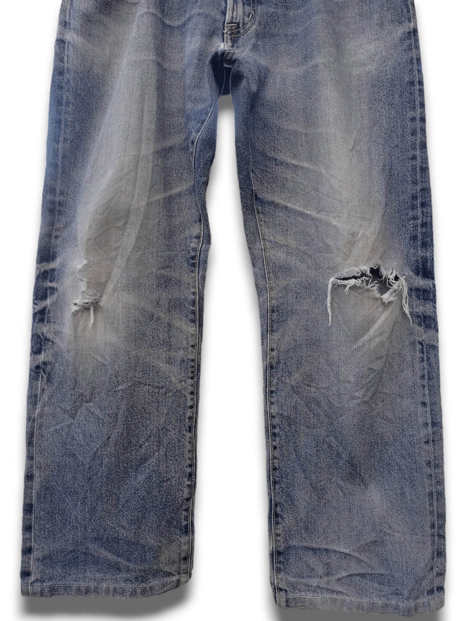Japanese Brand Vintage Japanese Brand Blue Wash Wide Baggy Distressed Jeans Size US 34 / EU 50 - 5 Thumbnail