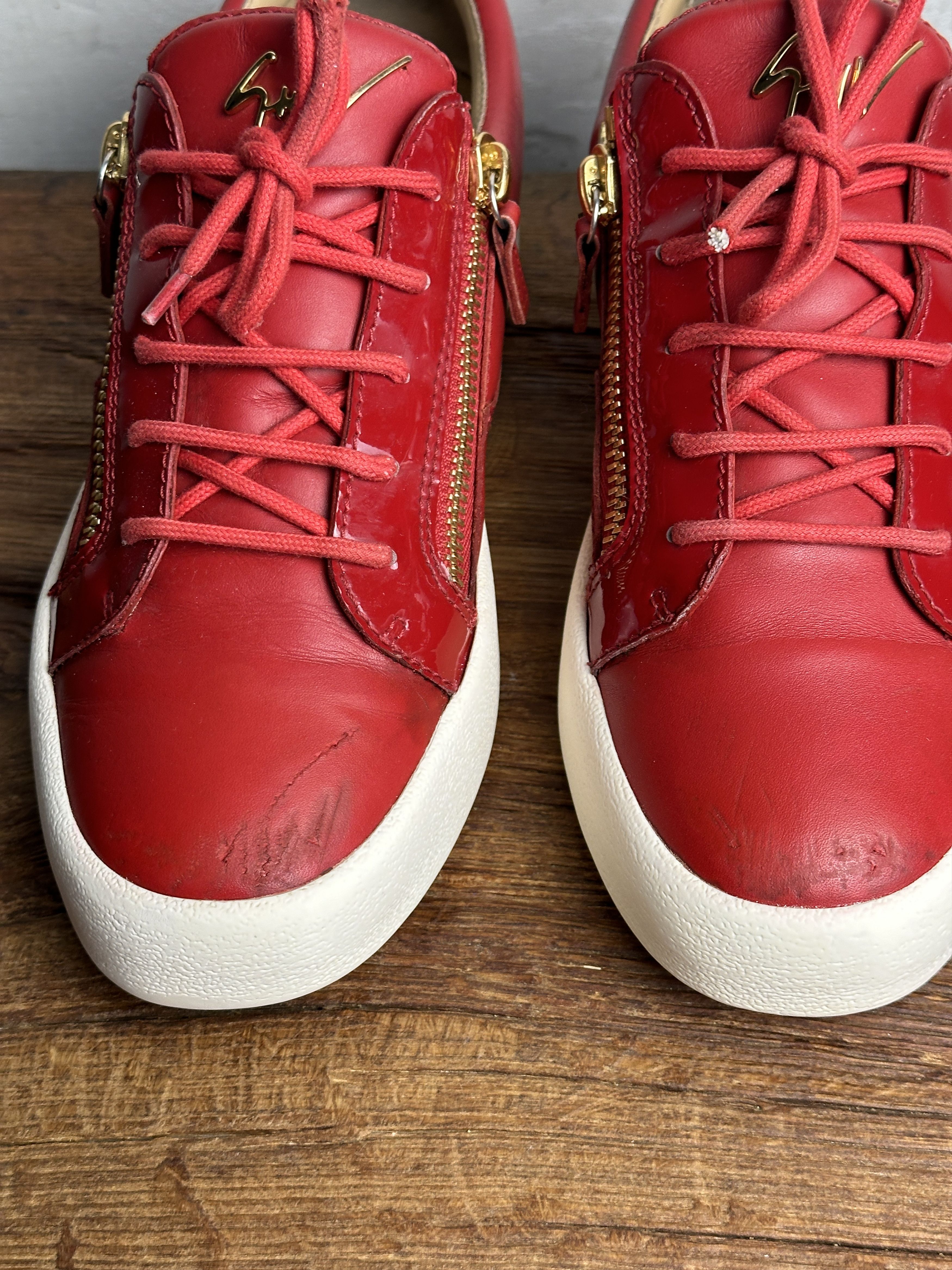 Giuseppe Zanotti Giuseppe Zanotti Red Signature Frankie Sneakers Size US 9 / EU 42 - 7 Thumbnail