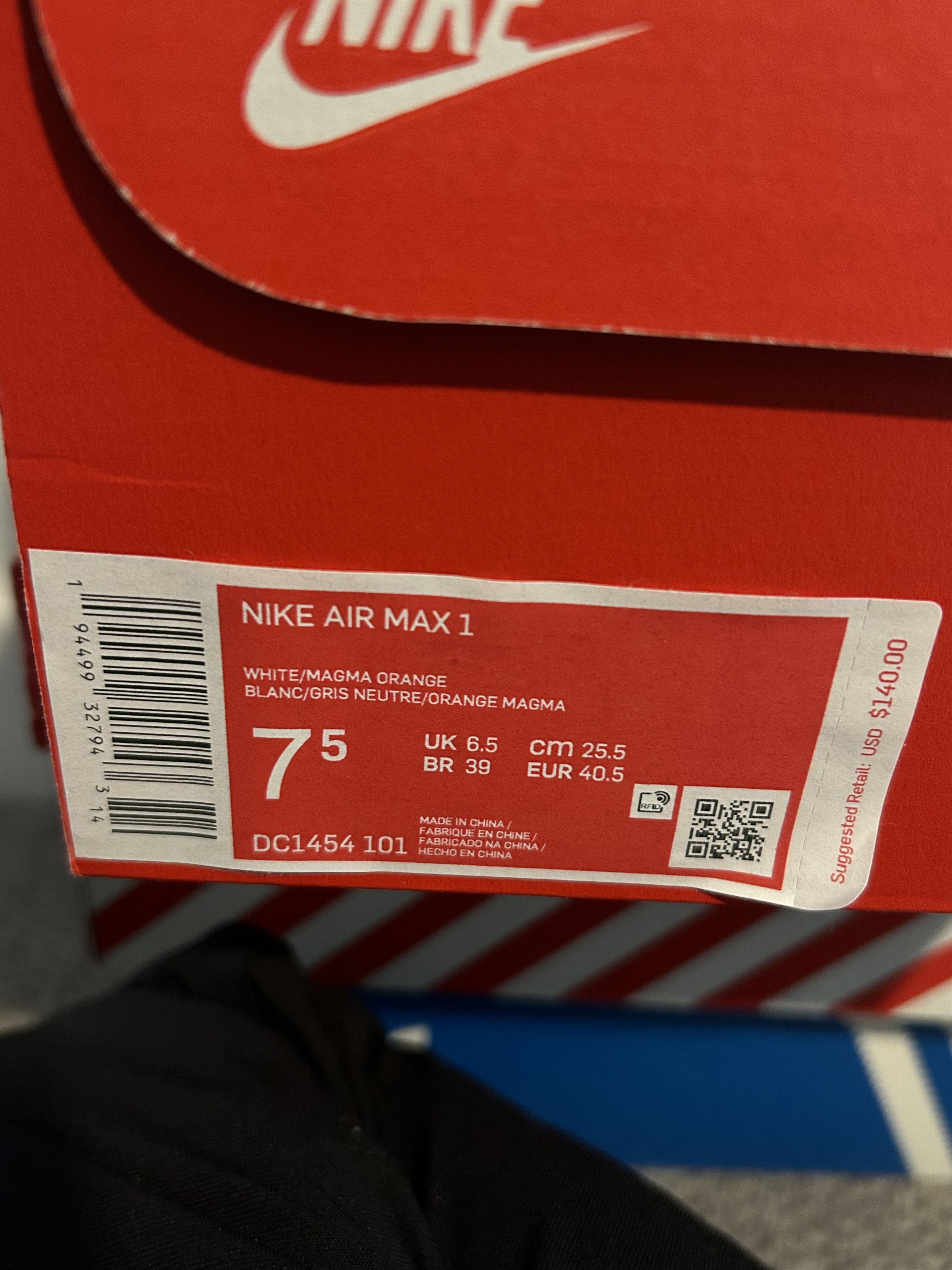 Nike Nike Air Max 1 Anniversary Orange *BRAND NEW* Size US 7.5 / EU 40-41 - 4 Thumbnail