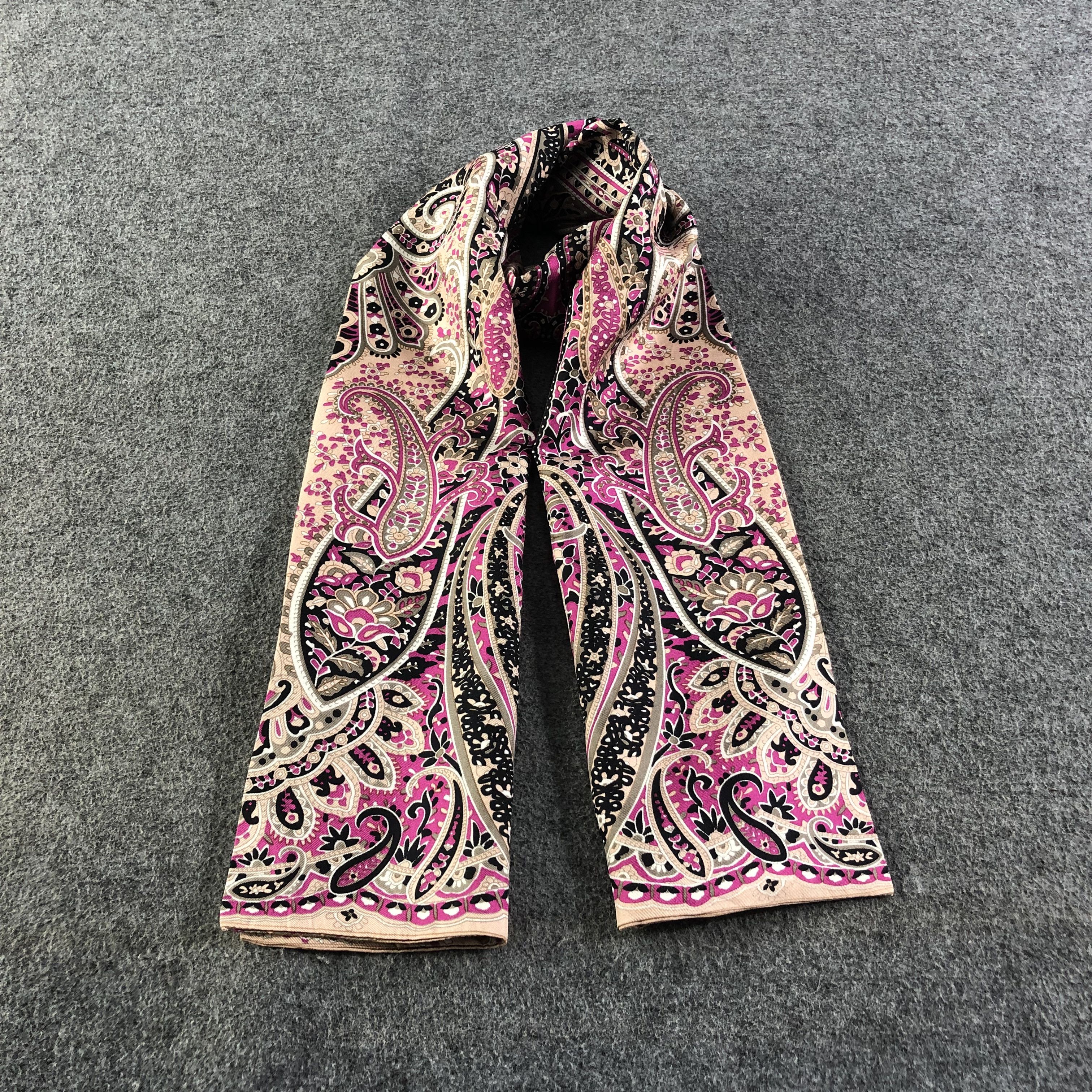 Vintage Luxury Paisley Design Silk Stole Silk Scarf M537 Size ONE SIZE - 1 Thumbnail