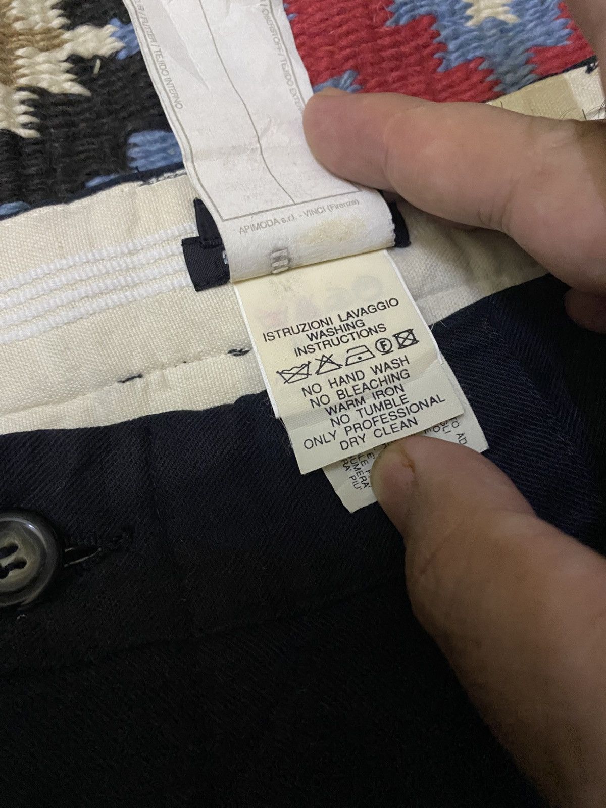 Giorgio Armani VINTAGE BLUE BLACK GIORGIO ARMANI BAGGY PANT Size US 30 / EU 46 - 12 Thumbnail