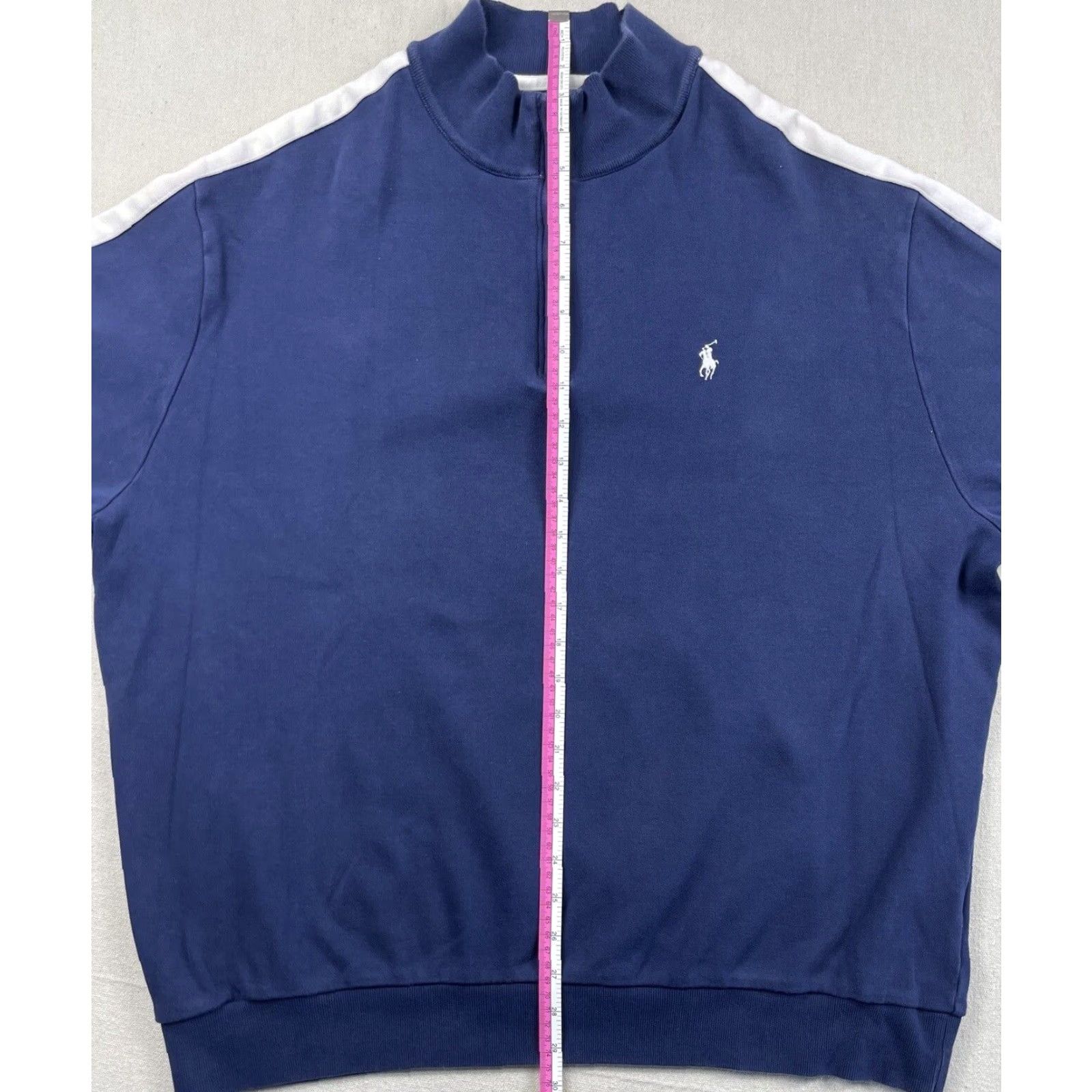 Polo Ralph Lauren VINTAGE Polo Ralph Lauren Sweatshirt 90s Pullover 1/4 Zip Mock Neck XL Mens Blue Cotton Knit Logo Bear Era 1990s Mens Size US XL / EU 56 / 4 - 6 Thumbnail