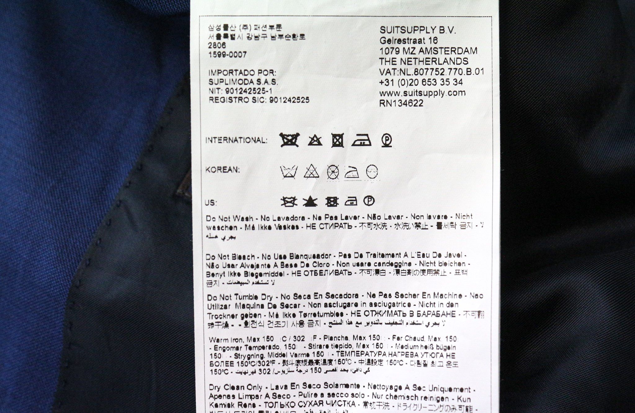 Suitsupply LAZIO UK50S Blue Wool S110s Slim Suit 75081 Size 50S - 10 Thumbnail