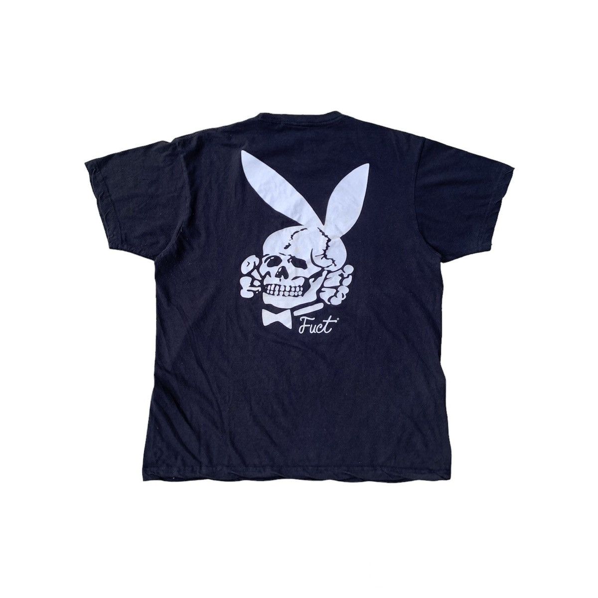 image of Vintage Fuct Death Bunny Big Logo Skateboards Tshirt in Faded Black, Men's (Size Medium)