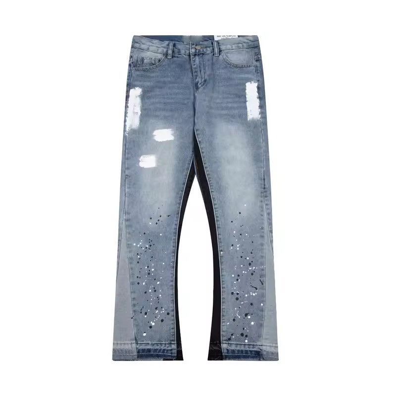 Jean Graffiti Printed Hombre Wide Leg Y2k Distressed Jeans Size US 29 - 1 Thumbnail