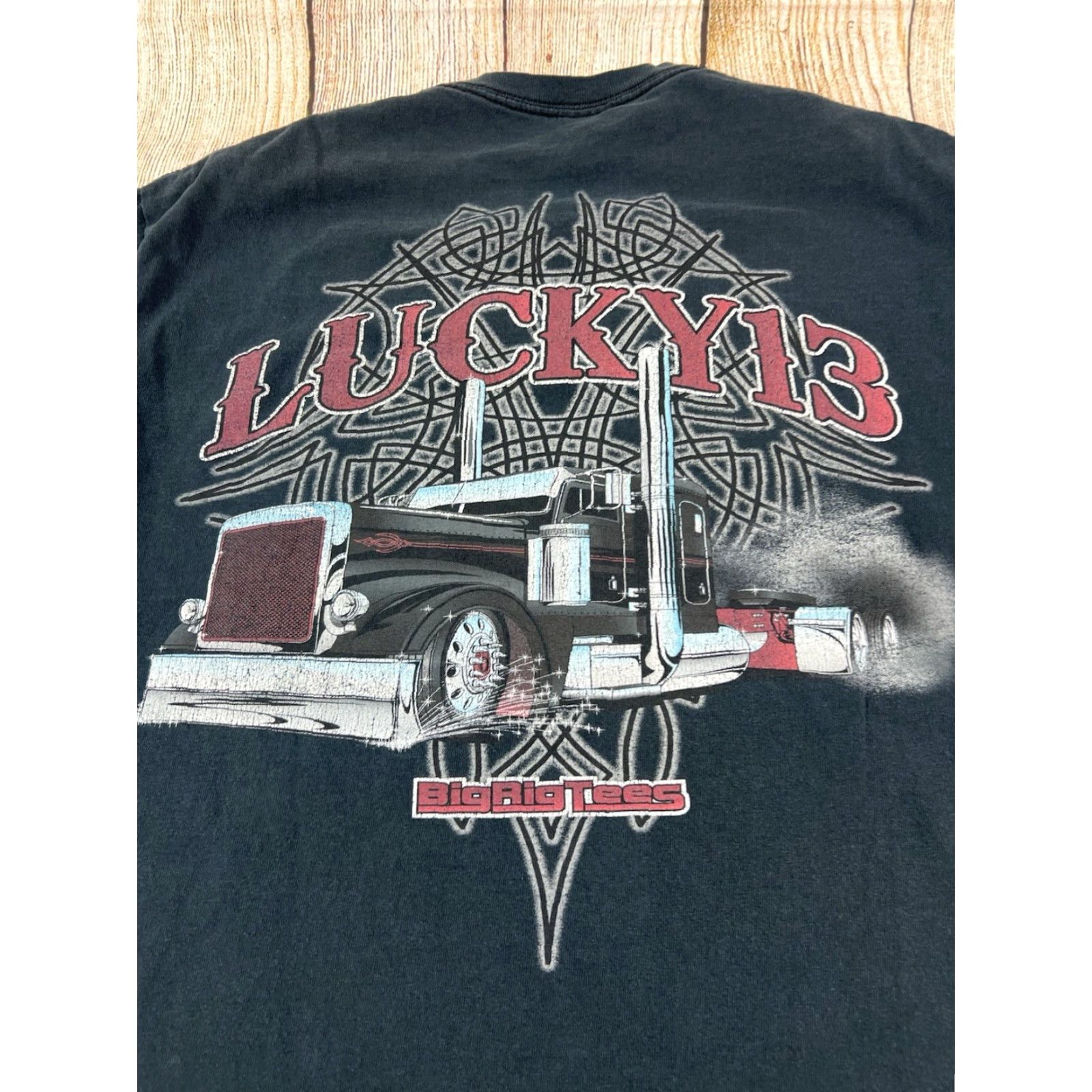 Vintage Lucky 13 T Shirt Distressed Faded Big Rig Trucks Size Medium Size US M / EU 48-50 / 2 - 4 Thumbnail