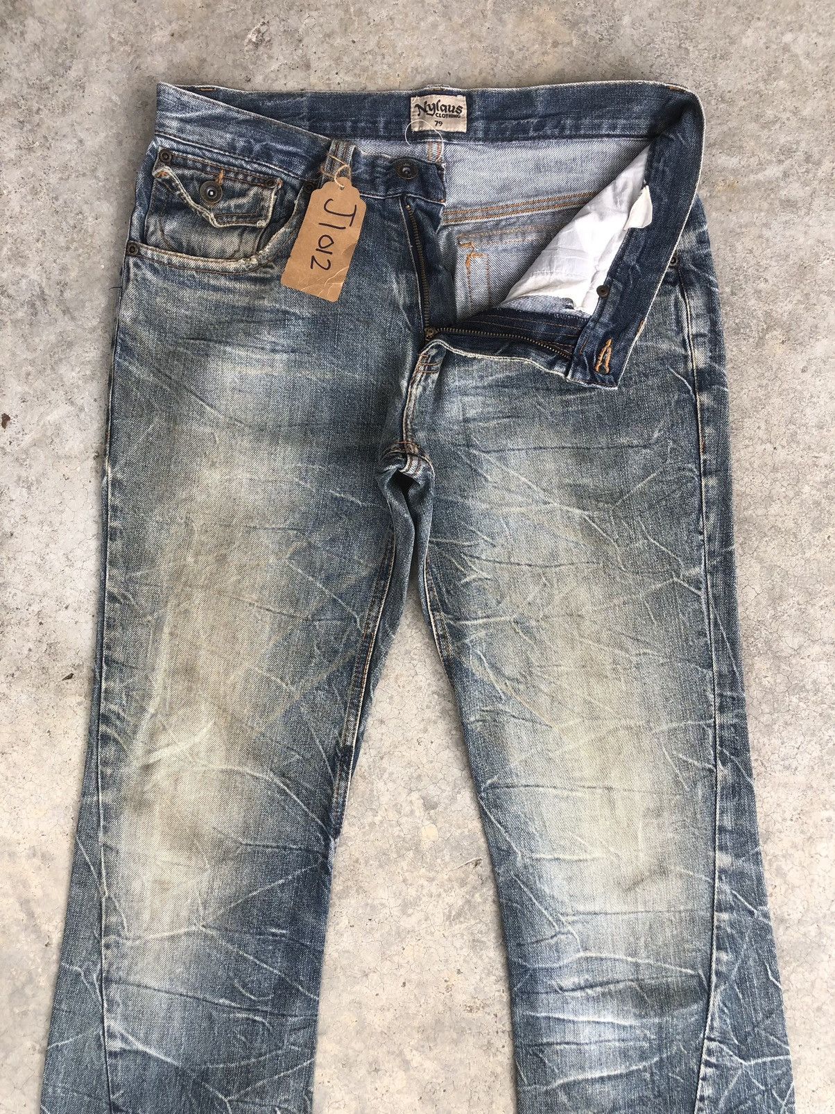 Le Grande Bleu (L.G.B.) Japanese Nylaus Flared Jeans Distressed Jeans Size US 31 - 3 Thumbnail
