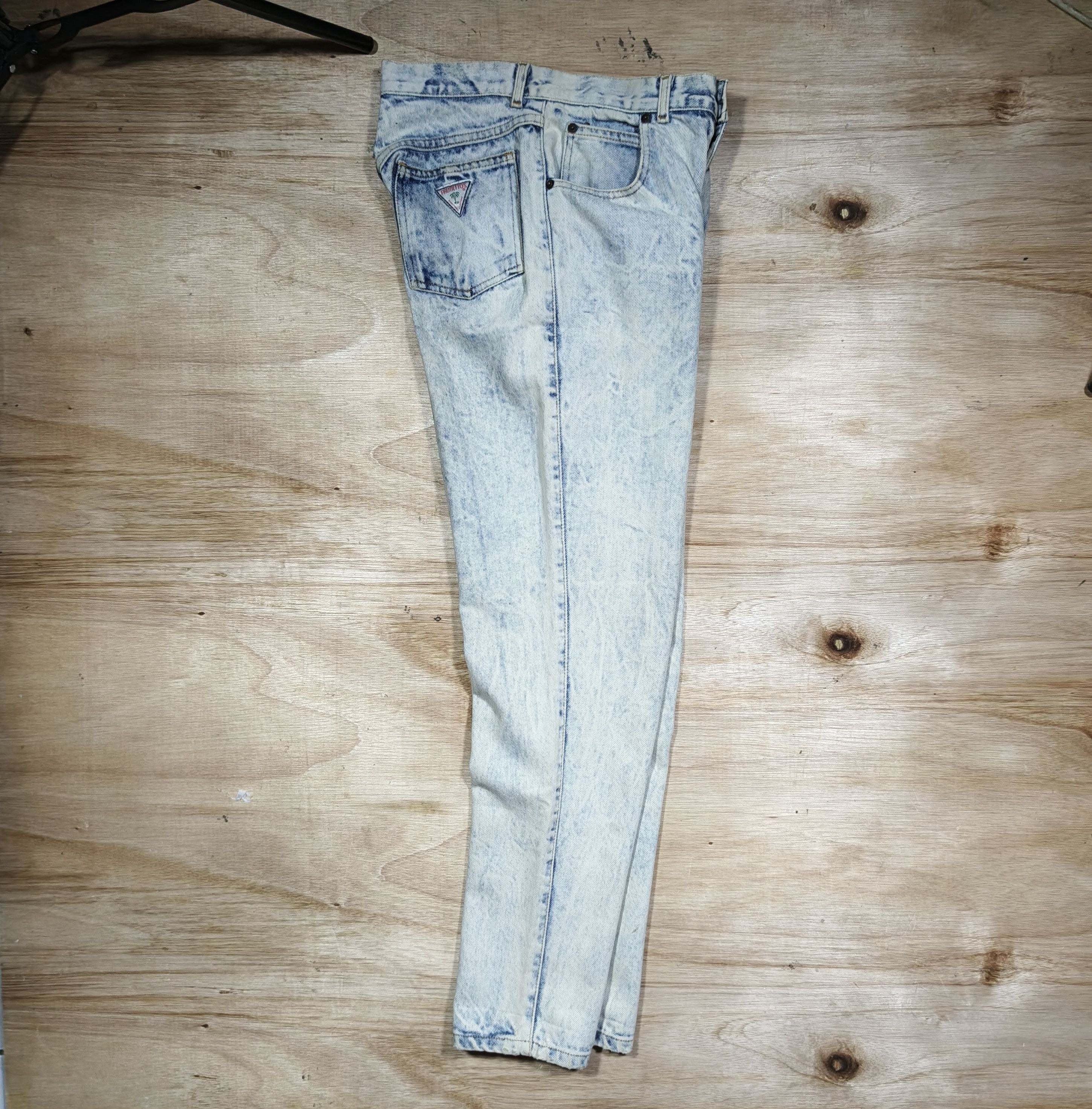 Vintage PALMETTO'S High Waisted Acid Wash Button Fly Mom Jeans Size 29" - 7 Thumbnail