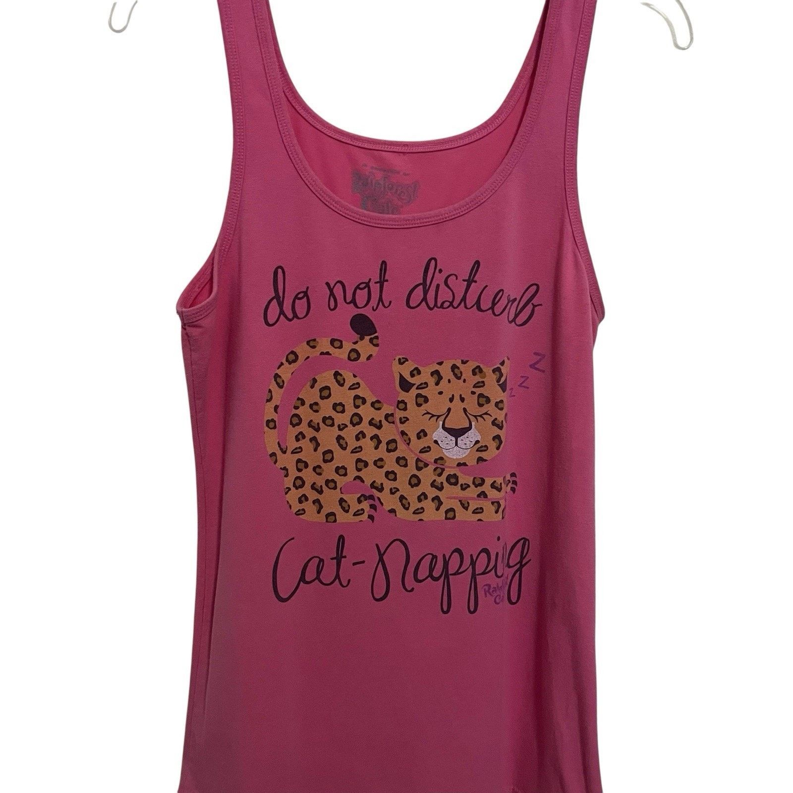 Rainforest × Vintage Rainforest Cafe | Y2K Leopard Cat Napping Tank Top XL Pink Size XL / US 12-14 / IT 48-50 - 2 Thumbnail