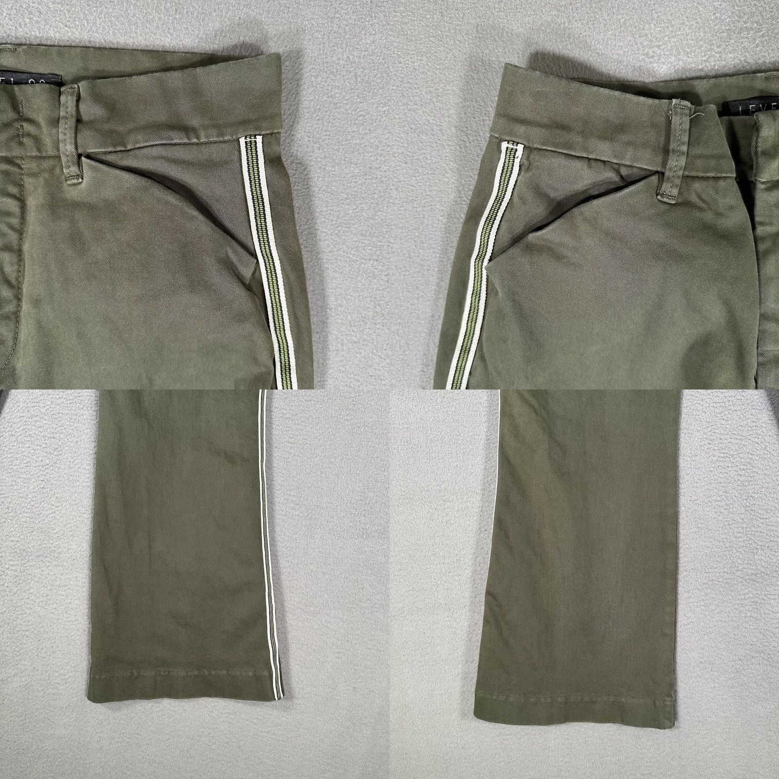 Anthropologie Anthropologie Level 99 Pants Women's 25 Olive Green Bootcut Stripe Hook and Eye Size 42" / US 20 - 9 Thumbnail