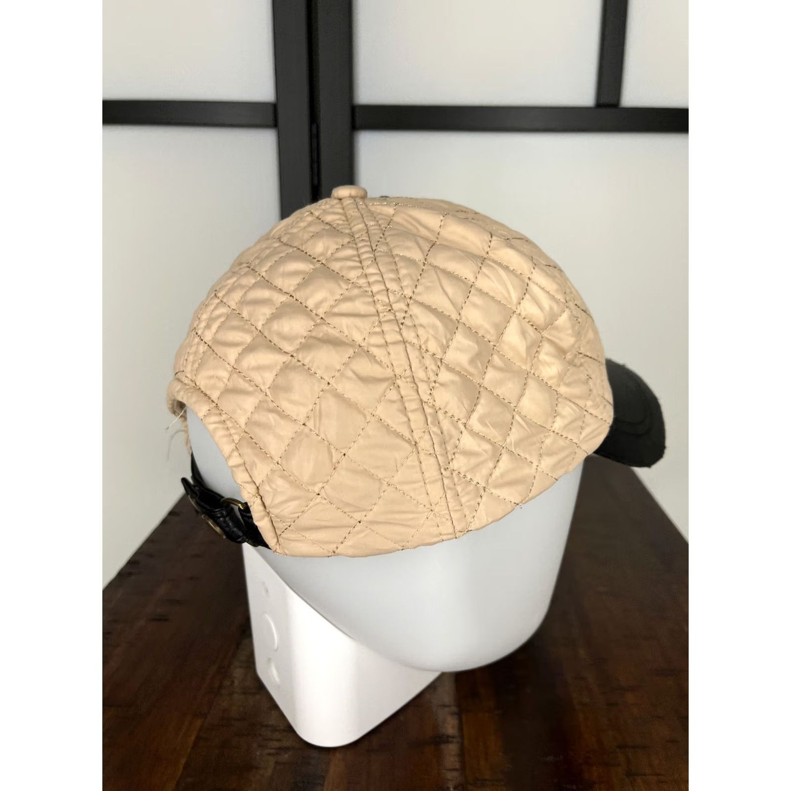 Vintage Bongo Hat Cap Strap Back Womens One Size Beige Beaded Bling Polyester Blend Hat Cap One Size Beige Beaded Rhinestone Strap Womens Size ONE SIZE - 7 Thumbnail