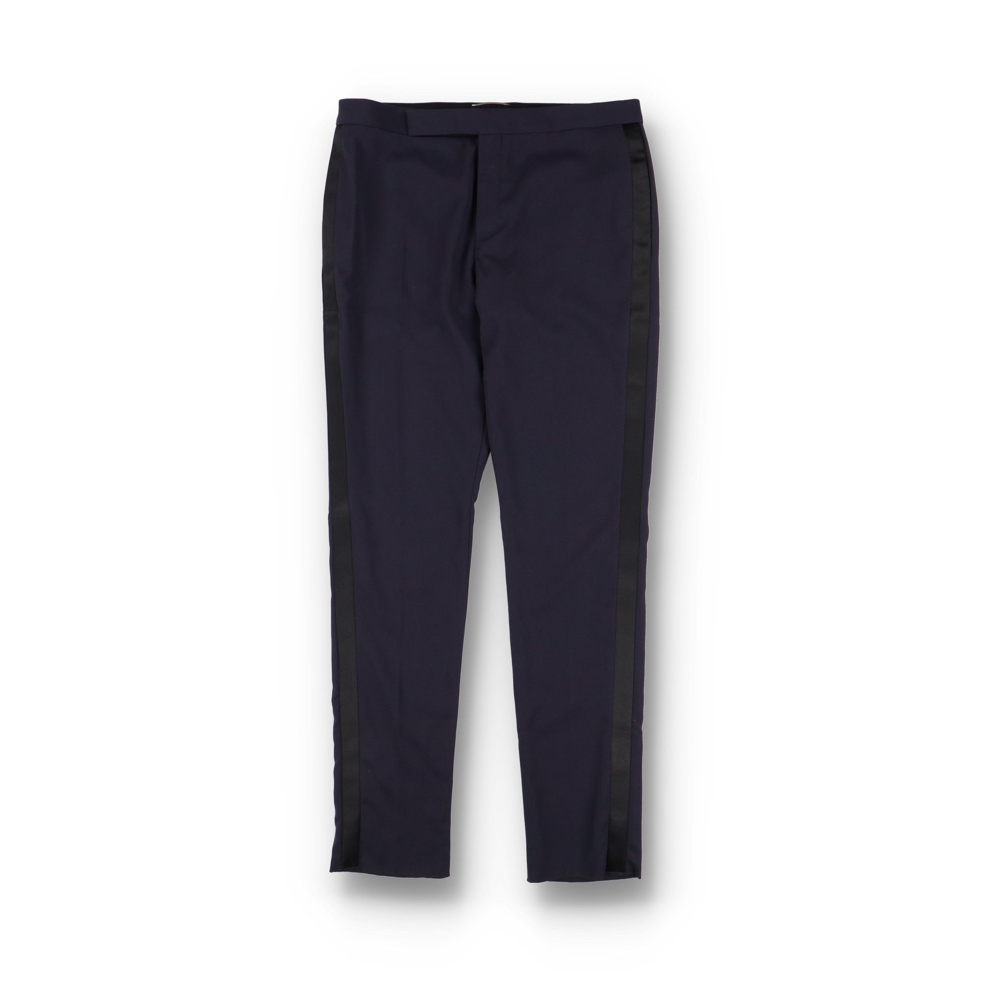 Saint Laurent Paris Navy Blue Satin Stripe Tailored Tuxedo Trousers Size US 36 / EU 52 - 1 Thumbnail