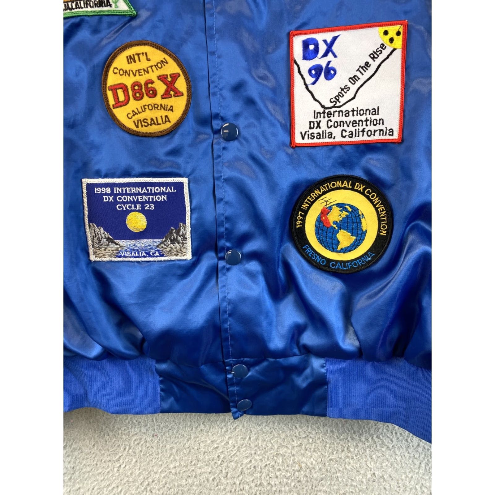 Vintage Vintage Satin Bomber Jacket XXL USA Blue vtg 90s fishing West Ark Size US XXL / EU 58 / 5 - 3 Thumbnail