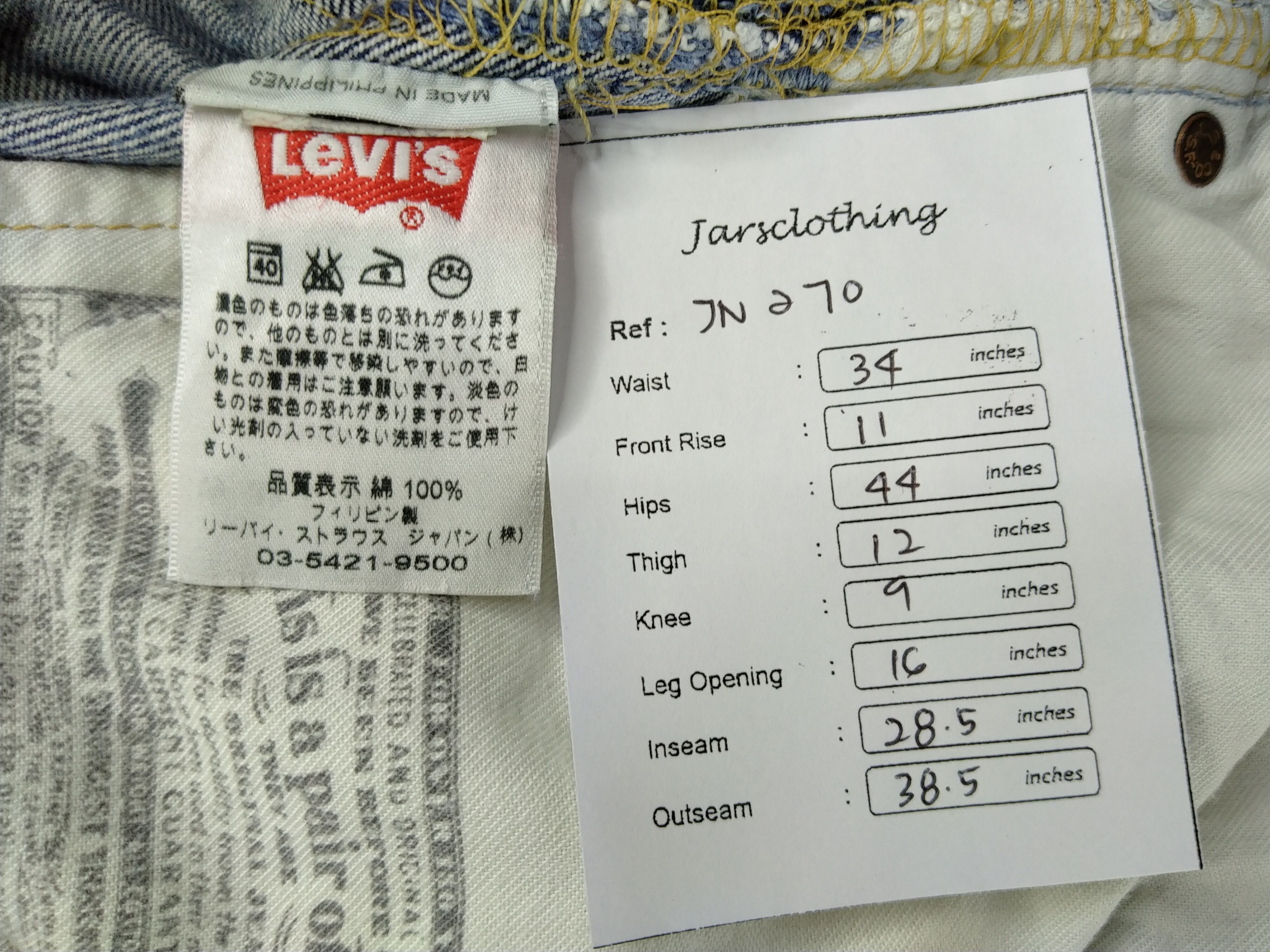 Japanese Brand Blue Distressed Vintage Levi's 501 34x28.5 Denim -JN270 Size US 34 / EU 50 - 8 Thumbnail