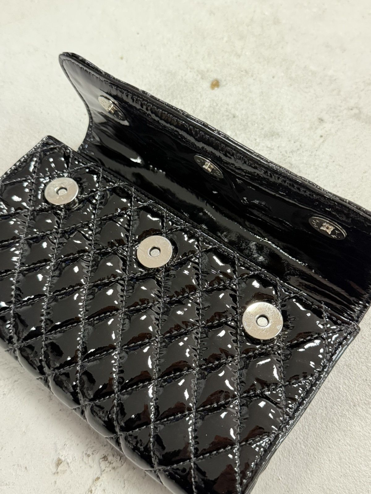 Chrome Hearts Chrome Hearts Plus Patent Leather Wallet Clutch Bag Black Size ONE SIZE - 6 Thumbnail