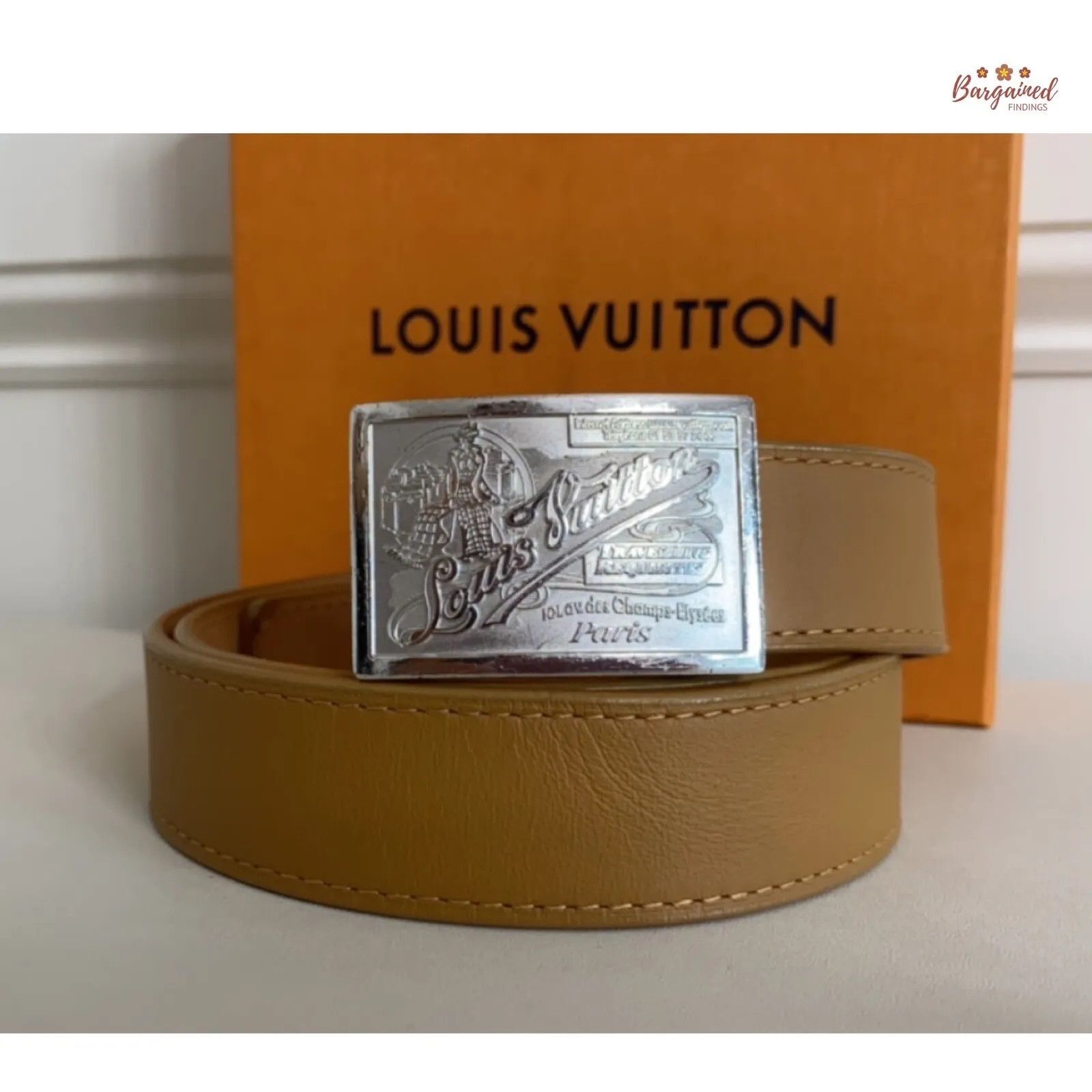 Louis Vuitton Tan Leather Infini Ceinture Jeans Slim Belt