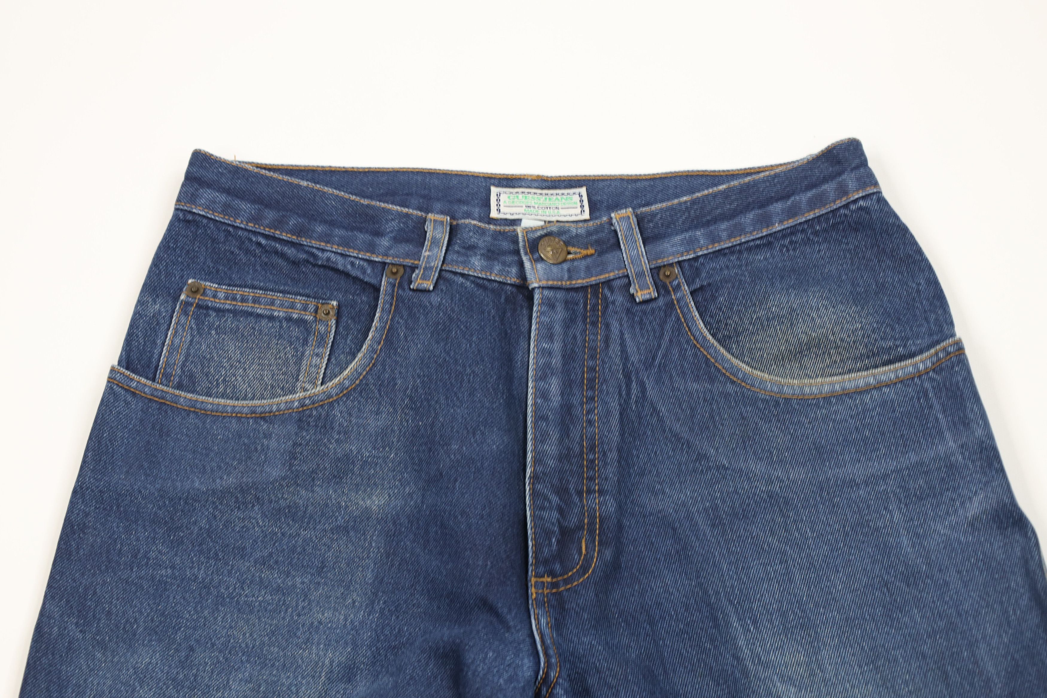 Guess Vintage 90s Guess Spell Out Tapered Leg Denim Jeans Blue USA Size US 30 / EU 46 - 2 Thumbnail