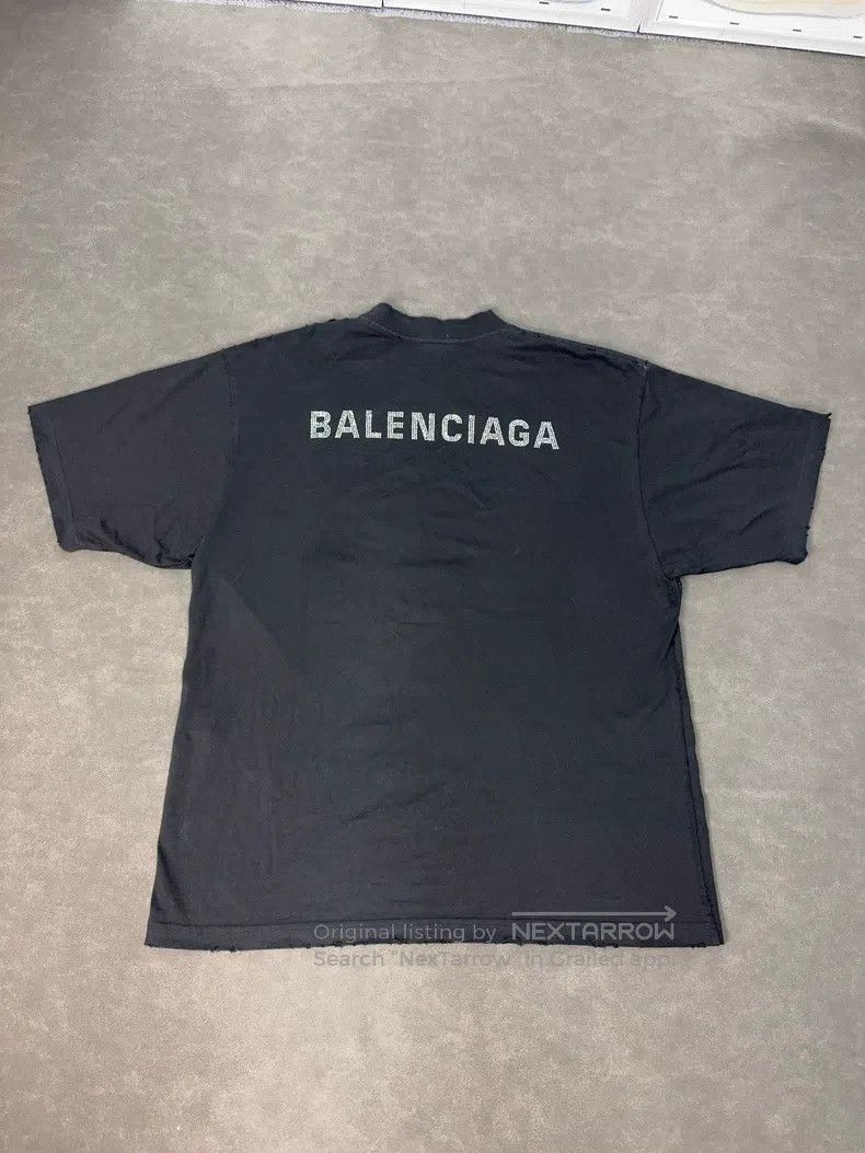 Balenciaga Balenciaga Logo Crystal Short Sleeve T-Shirt Size US M / EU 48-50 / 2 - 2 Thumbnail