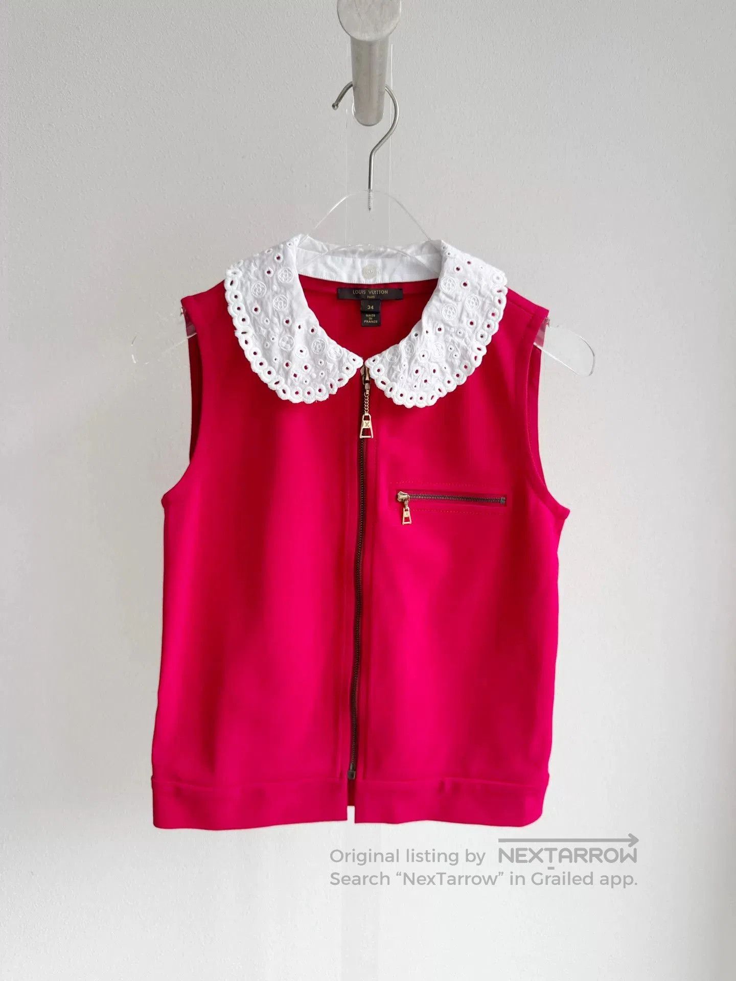 Louis Vuitton Louis Vuitton Red Doll Collar Vest. Size XXS / US 00 / IT 34 - 2 Thumbnail
