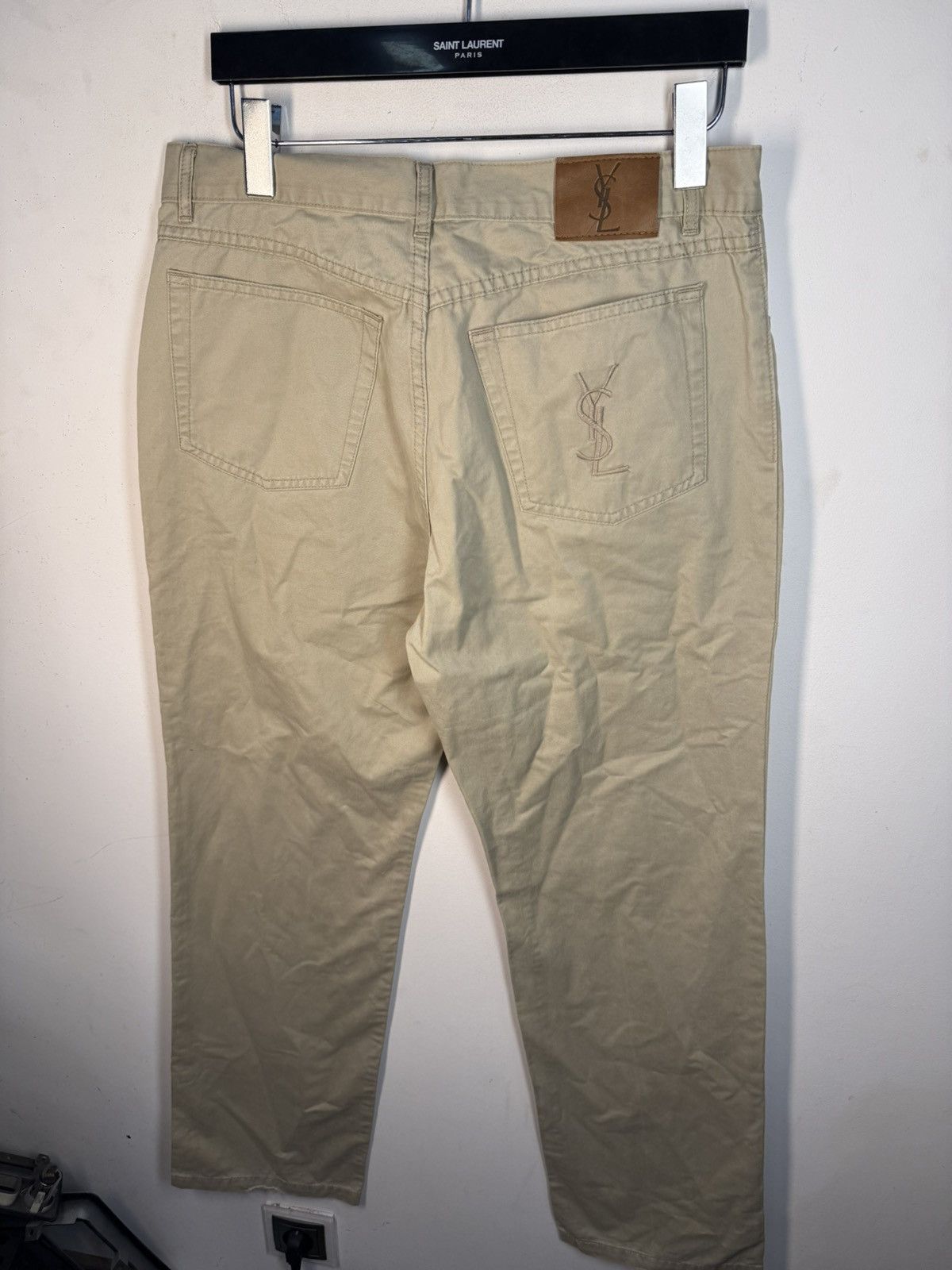 Yves Saint Laurent 34x34 YSL Jeans Beige Denim Pants Casual Old Money Size US 34 / EU 50 - 13 Thumbnail