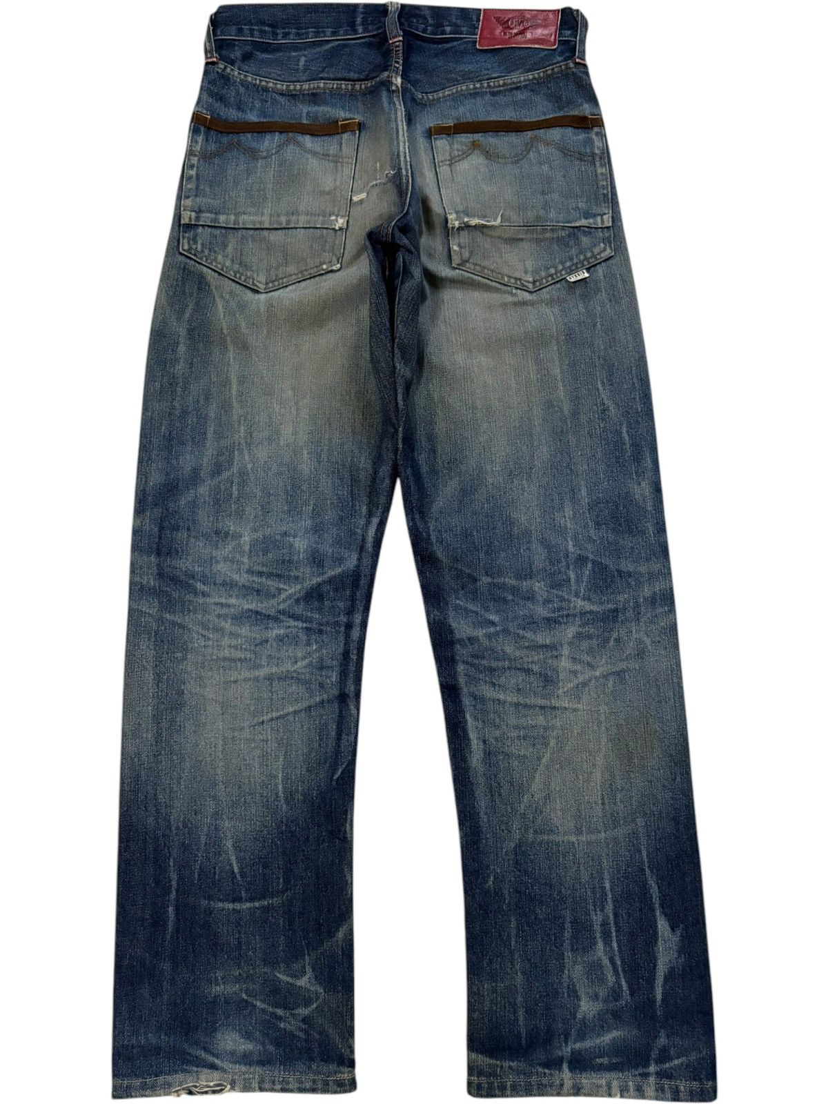 Japanese Brand Hybrid Vintage Japanese Brand Bleached Mud Wash Loose Jeans Size US 30 / EU 46 - 2 Thumbnail