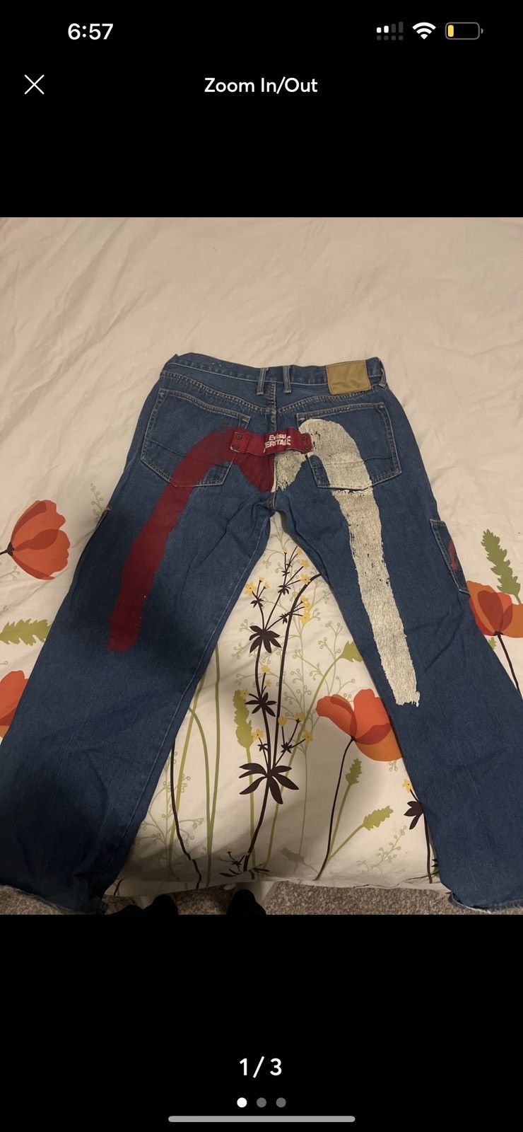 image of Evisu Multicolored Vintage Jeans in Blue, Men's (Size 36)