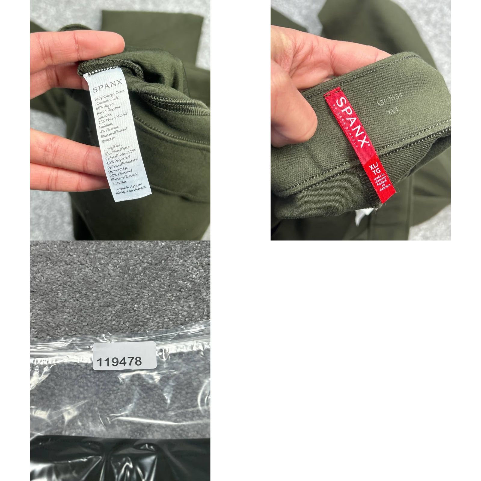 Spanx Spanx Ponte Leggings Women XL Tall Green High Rise Ankle Stretch Shaping Athleisure Nylon Spandex Rayon Spanx Ponte Size 40" / US 18 - 8 Thumbnail