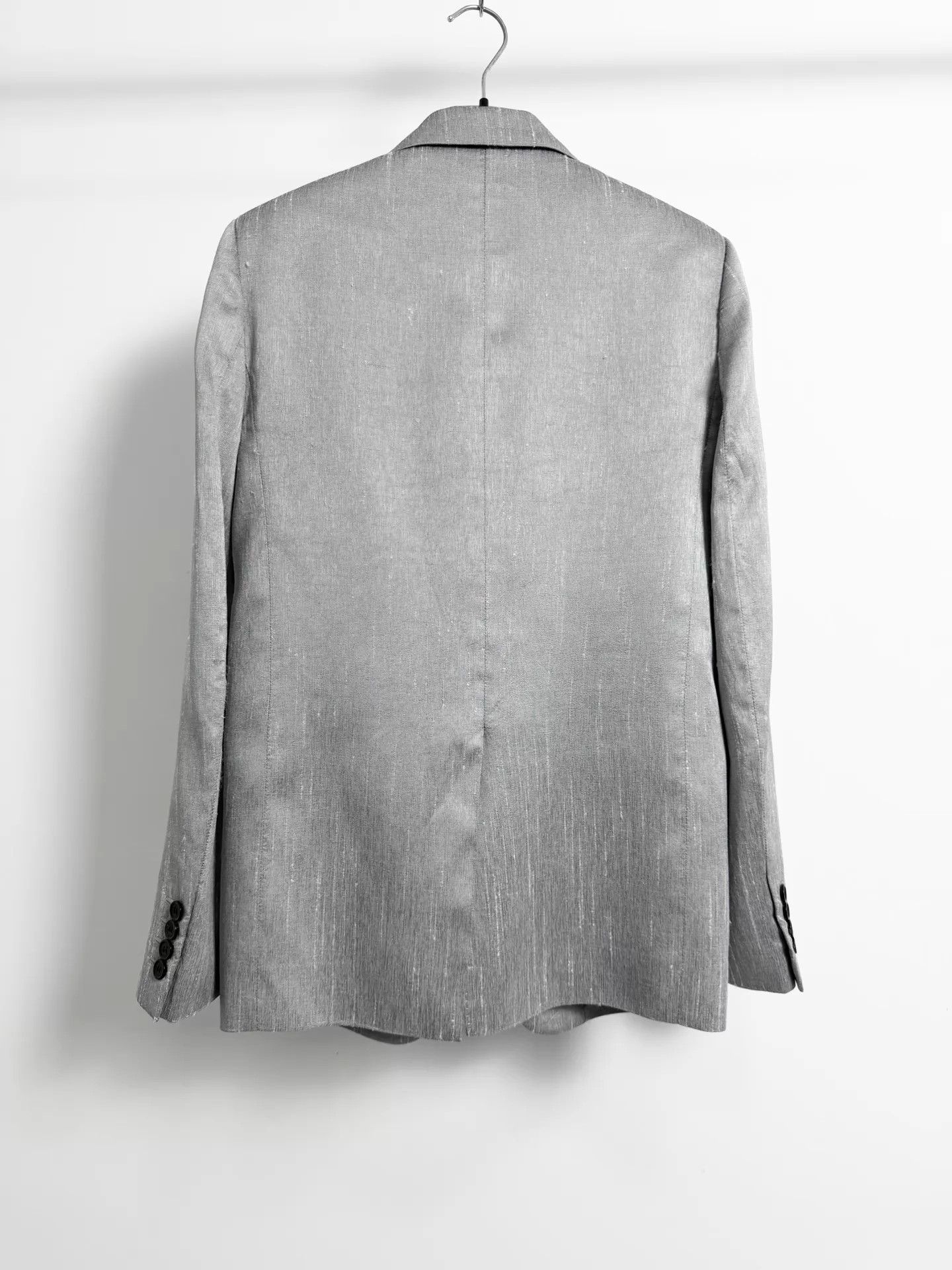 Saint Laurent Paris YSL 22ss Gray 44 Hand-Destroyed Shark Collar Blazer Size 44R - 2 Thumbnail