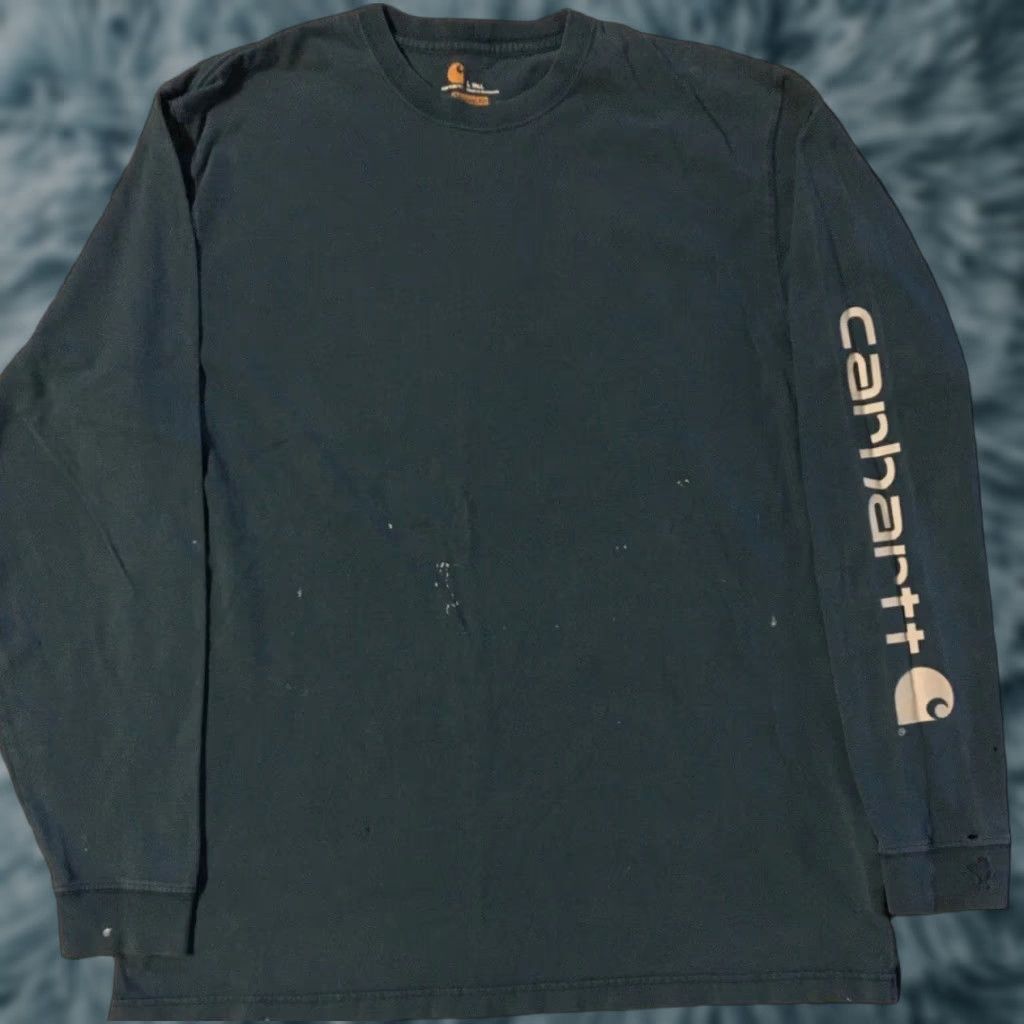 Thrasher VINTAGE Carhartt Shirt L Blue 90s Grunge Distressed Paint Spellout T-Shirt Men Long Sleeve Biker Surf Skate Thrased Size US L / EU 52-54 / 3 - 1 Thumbnail
