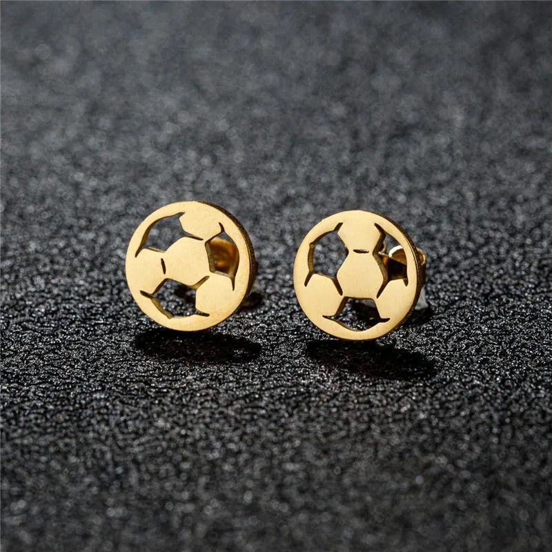 Jewelry Football Mini Stud Earrings Charm Earring Gift Size ONE SIZE - 1 Preview