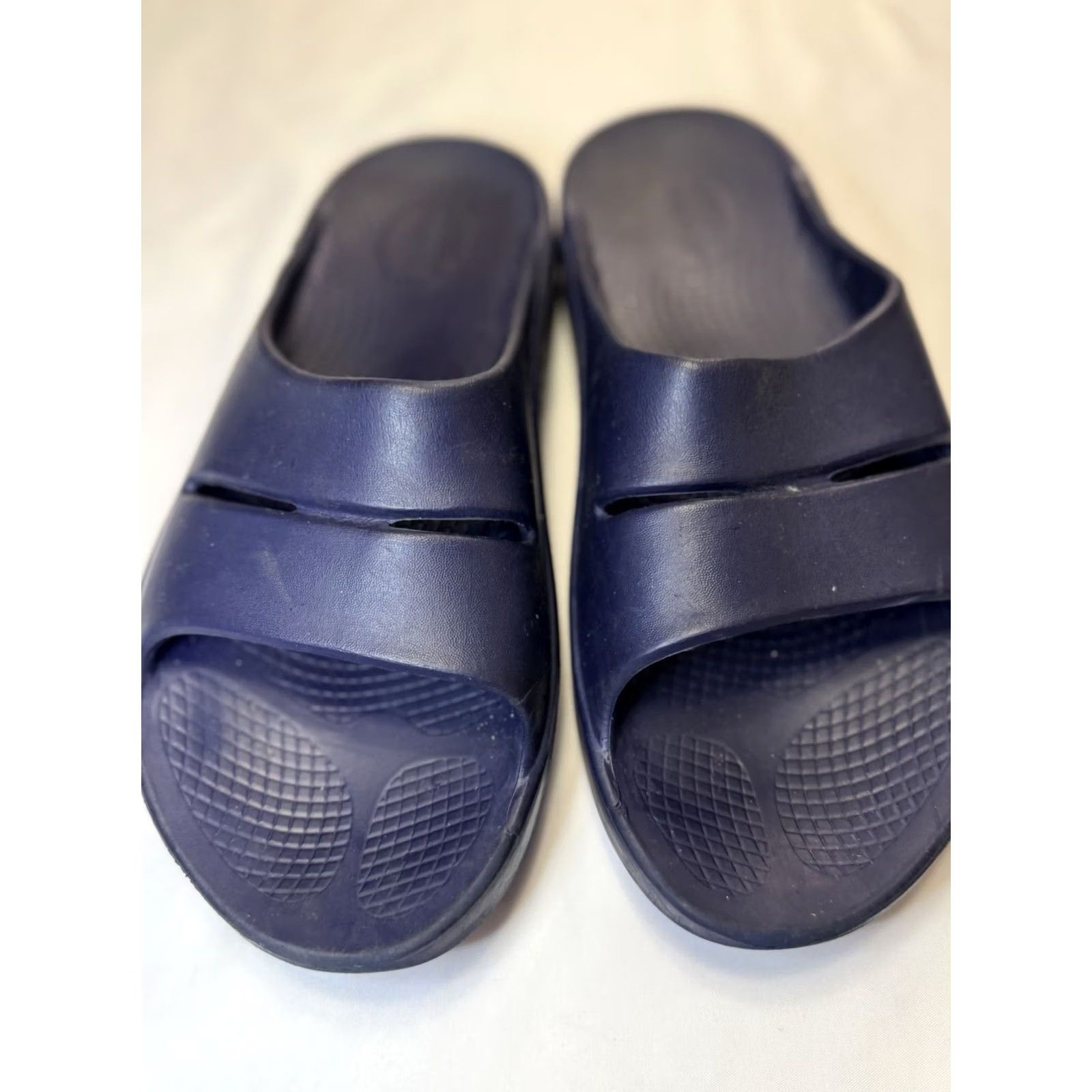 Vintage OOFOS Ooahh Men Slide Recovery Comfort Sport Sandal Navy Blue Womens 11 Size 9 US Navy Blue Size US 9 / IT 39 - 3 Thumbnail