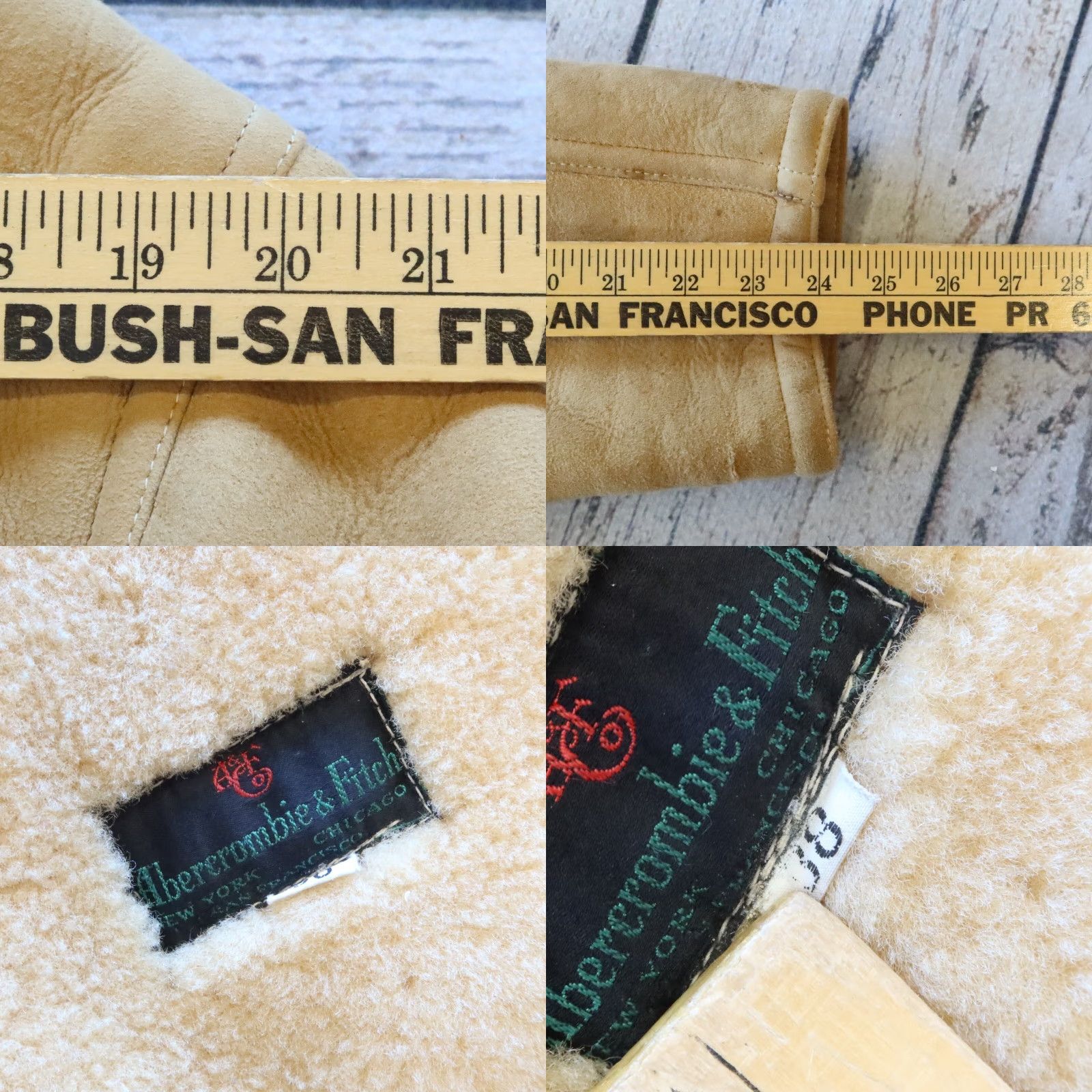 Abercrombie & Fitch VINTAGE Abercrombie & Fitch Suede Trench Coat Men 38 Brown Sherpa Lined 60s Rare Size US XXS / EU 40 - 8 Thumbnail