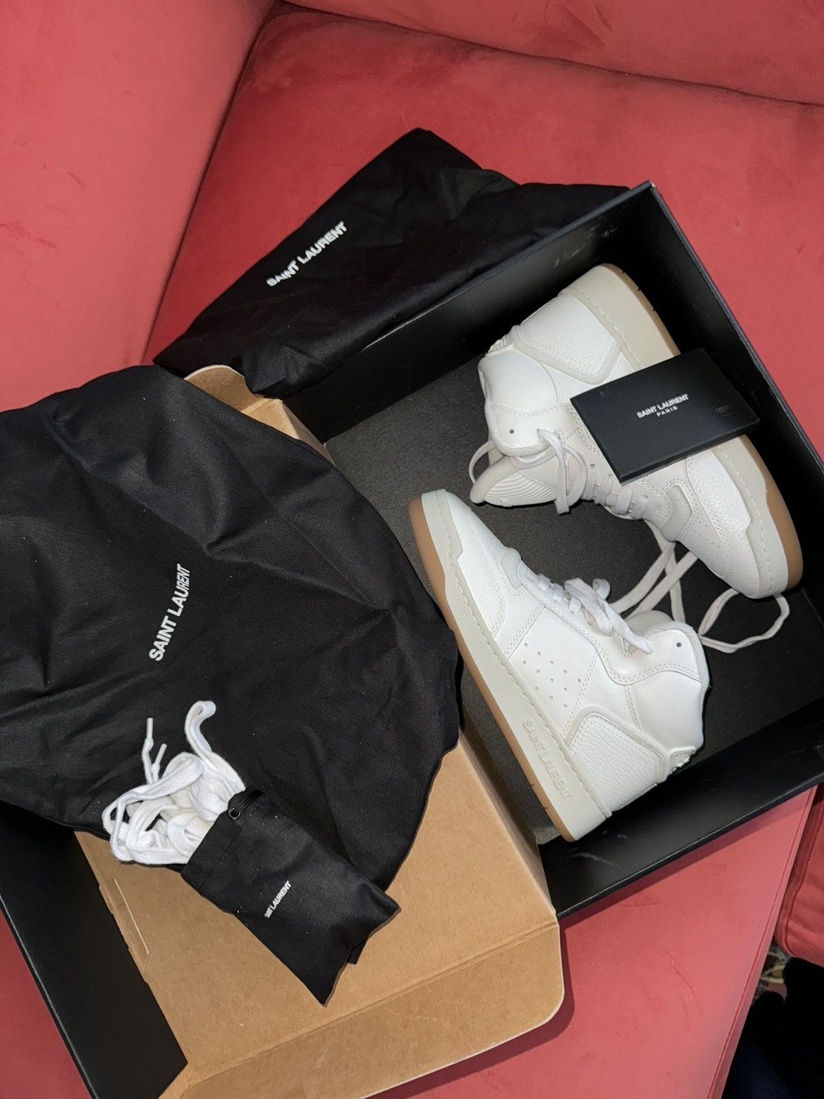 Saint Laurent Paris Saint Laurent white high sneakers, size 36.5 It Size US 6.5 / IT 36.5 - 2 Thumbnail